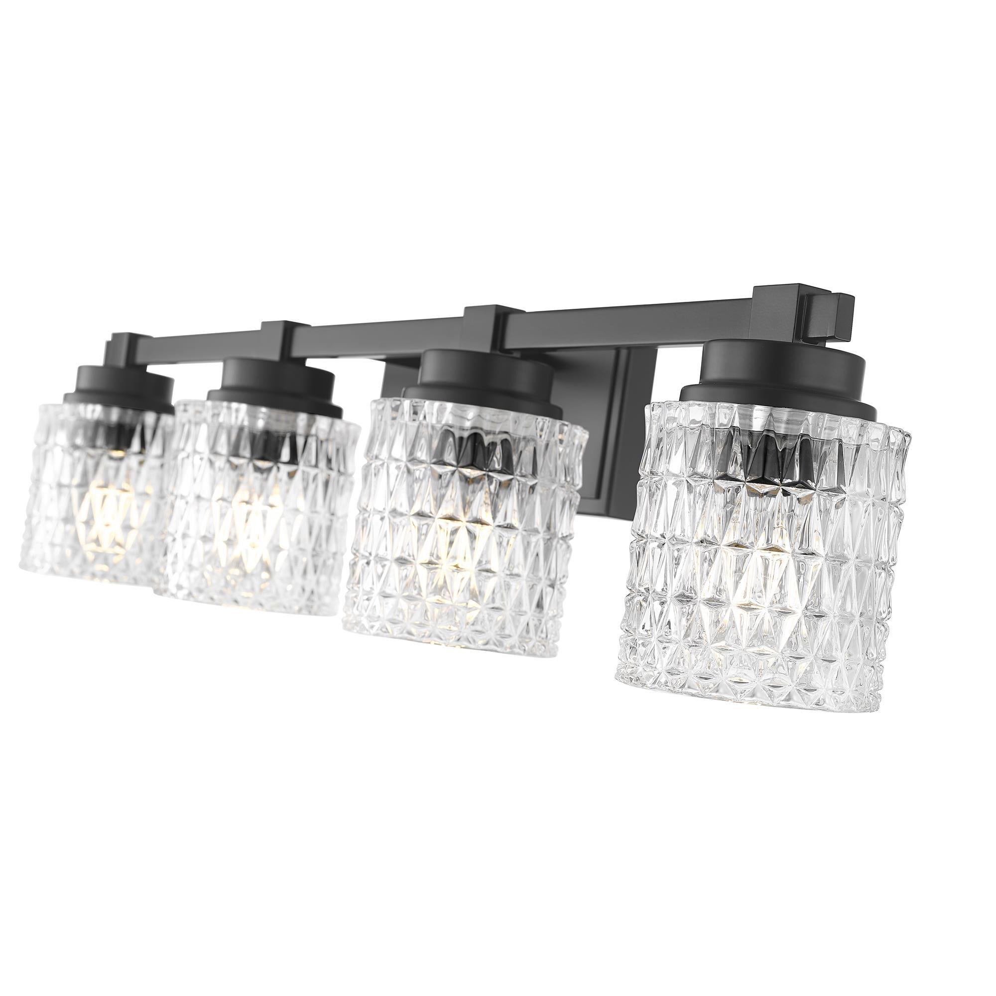 Shown in Matte Black finish and Clear Diamond glass