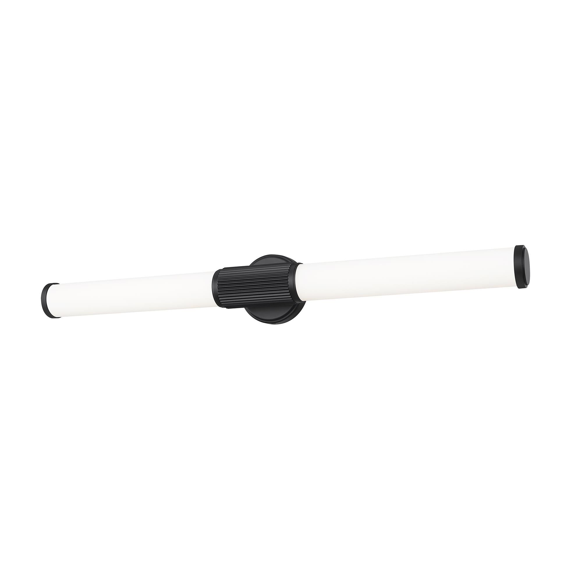 Shown in Matte Black finish and Opal White glass and Opal White shade