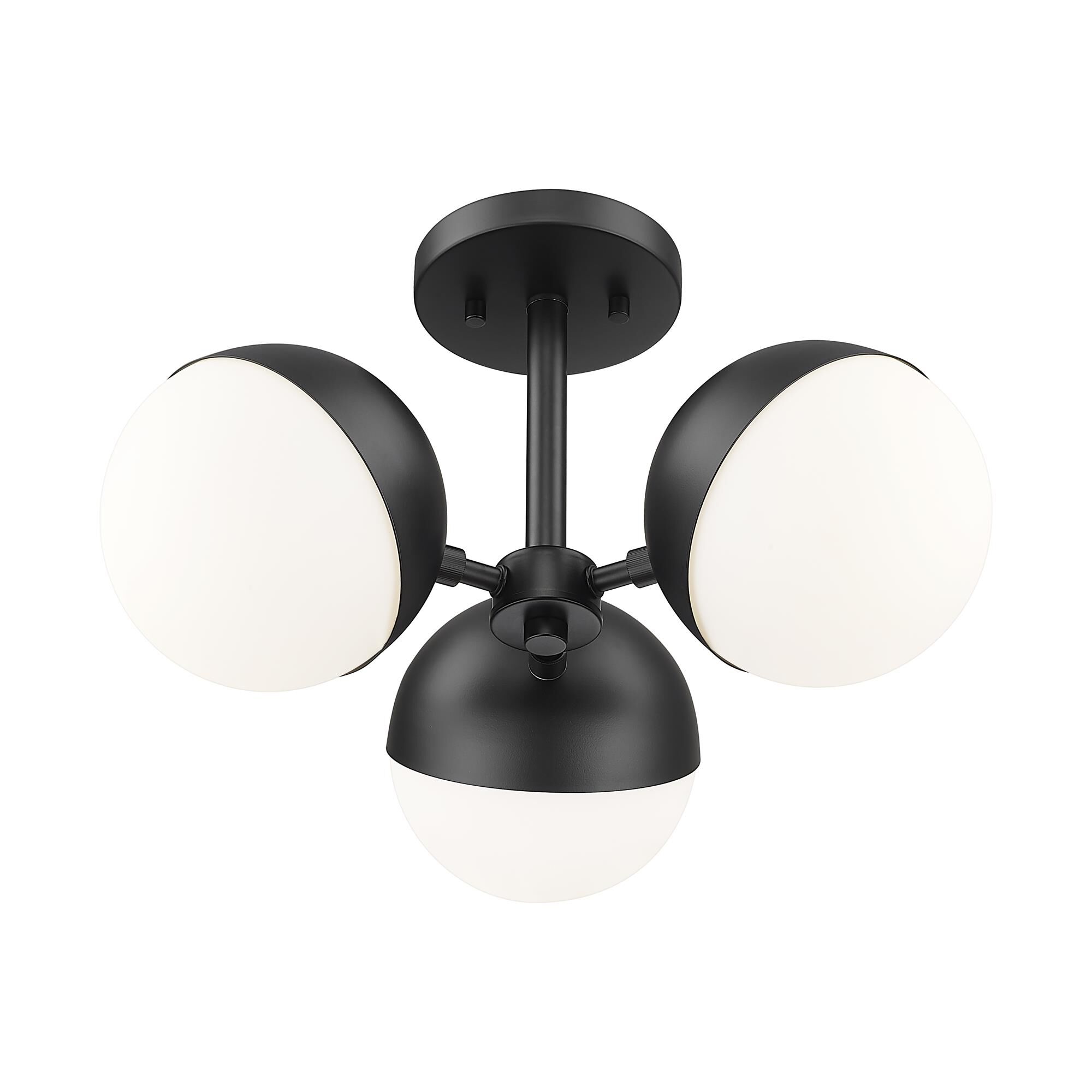 Shown in Matte Black finish and Matte Opal glass and Matte Opal shade