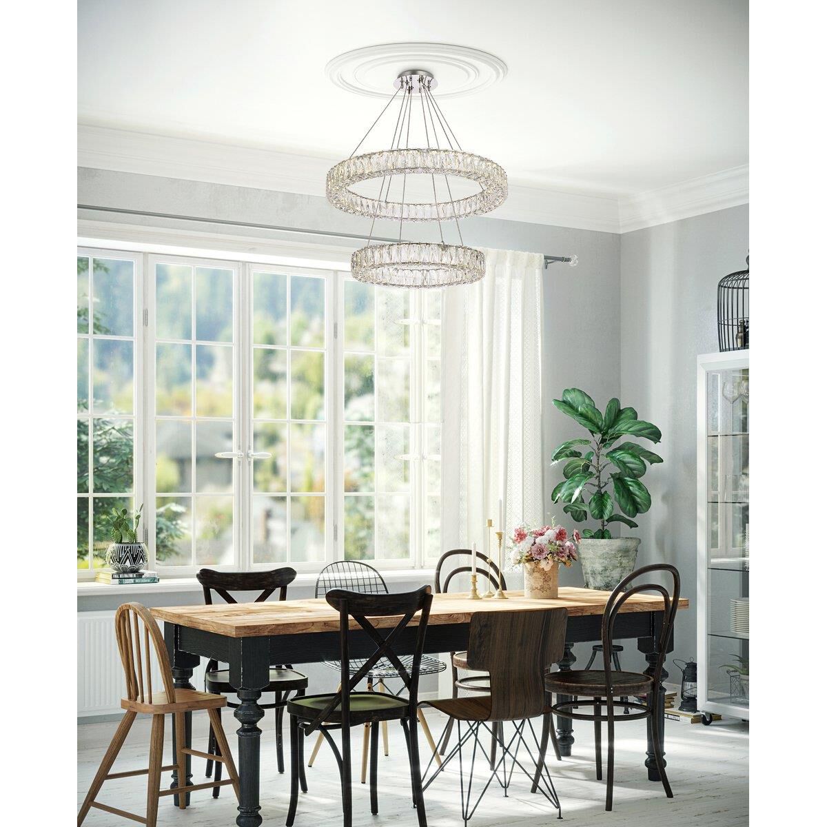 Monroe 28 Inch 2 Light LED Chandelier by Elegant Lighting