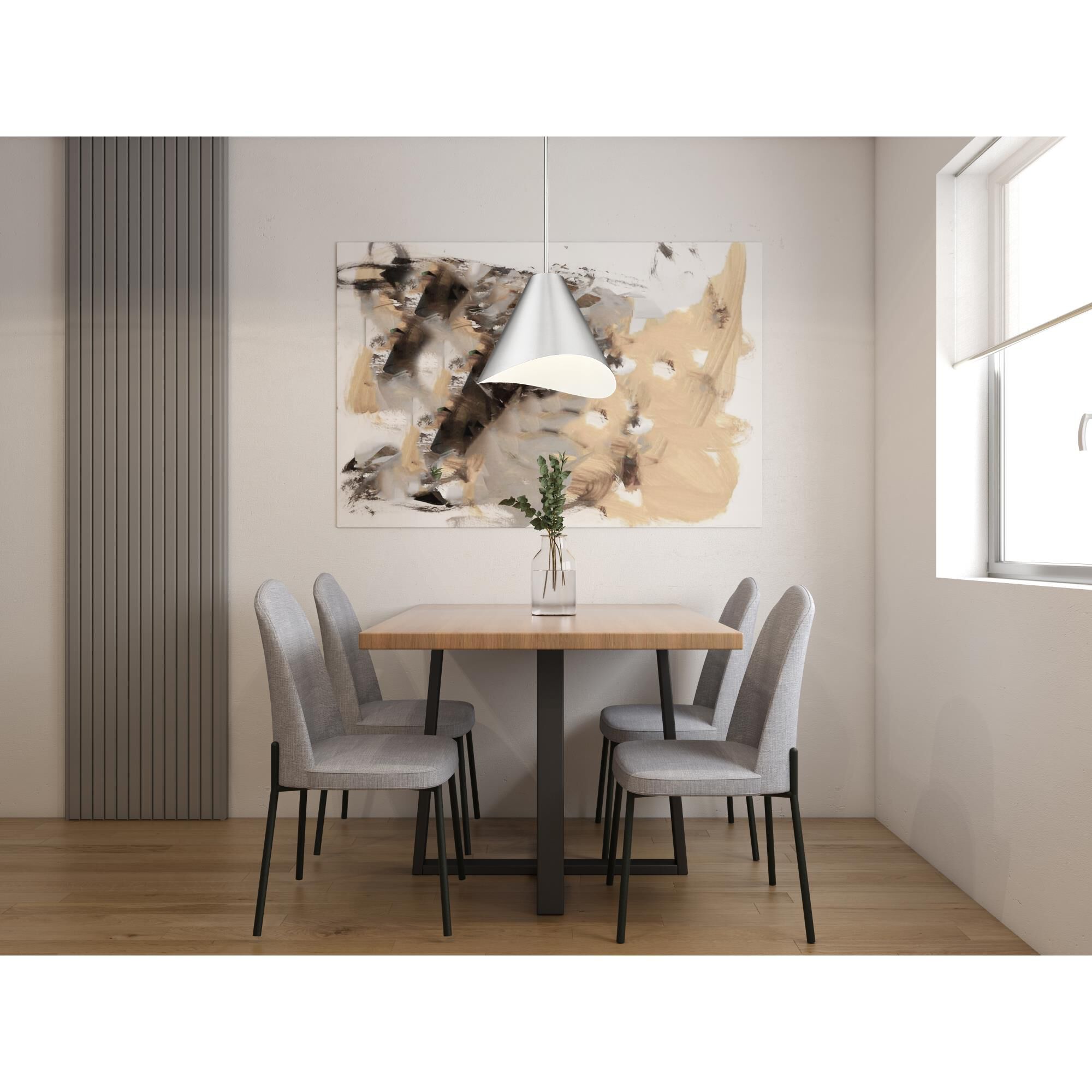 Shown in Brushed Nickel finish and Brushed Nickel And Inner White glass and Brushed Nickel And Inner White shade