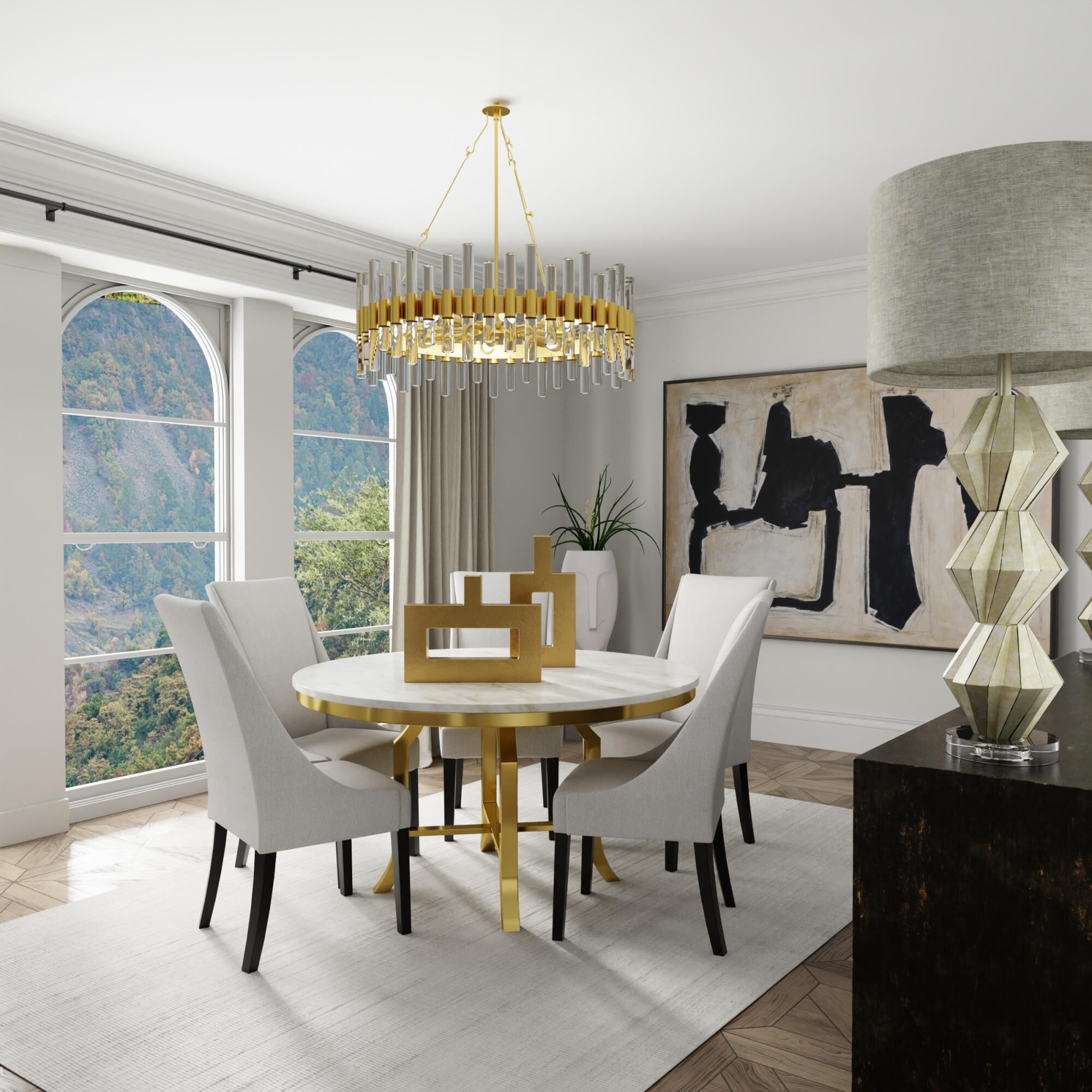 Strech 74 Inch Painting by Harp and Finial