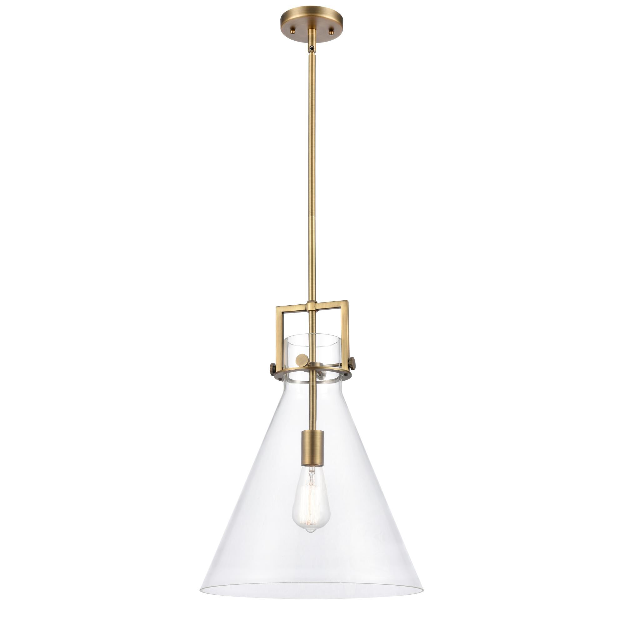 Shown in Brushed Brass finish and Clear glass and Bulb Tint: Clear accent