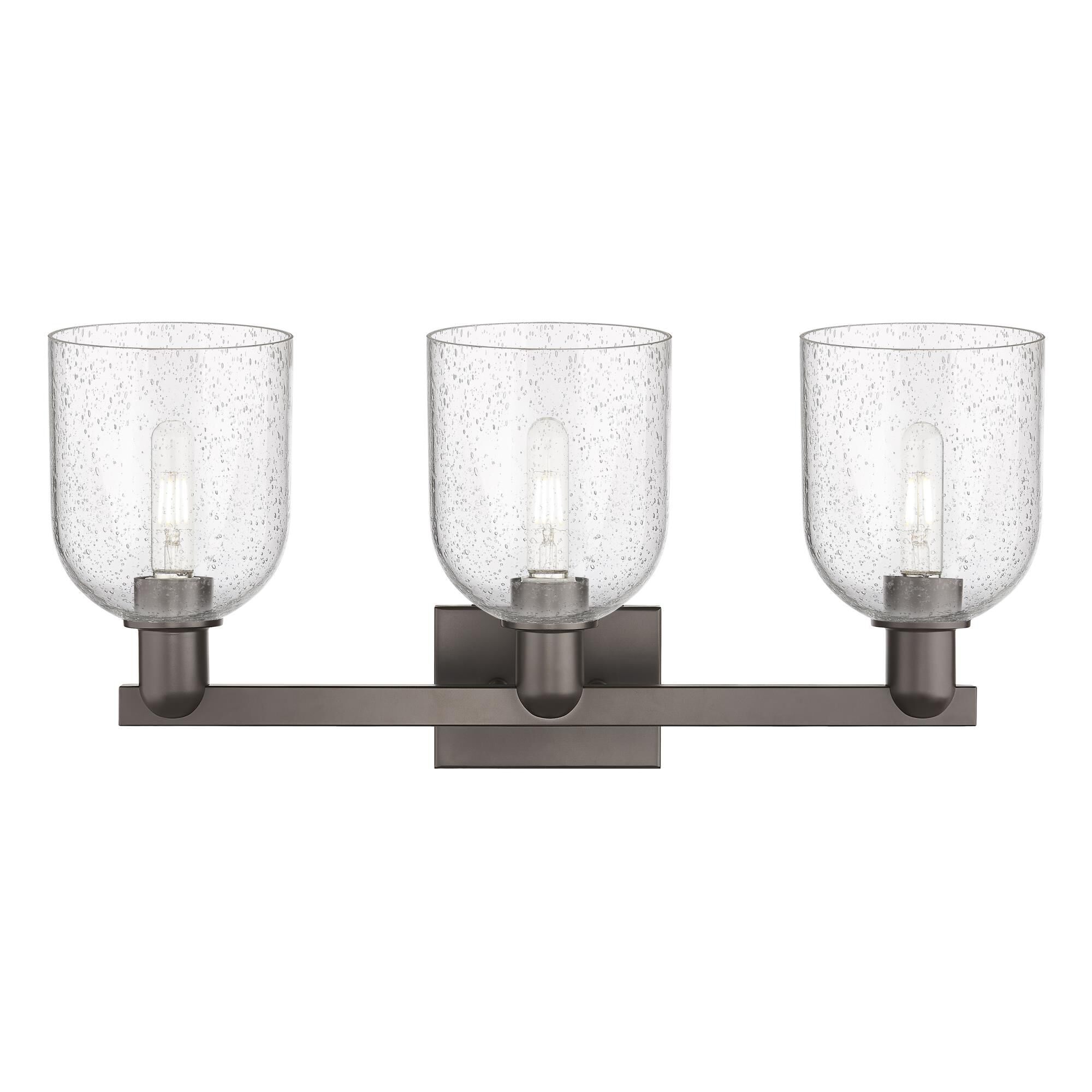 Shown in Oil Rubbed Bronze finish and Seedy glass