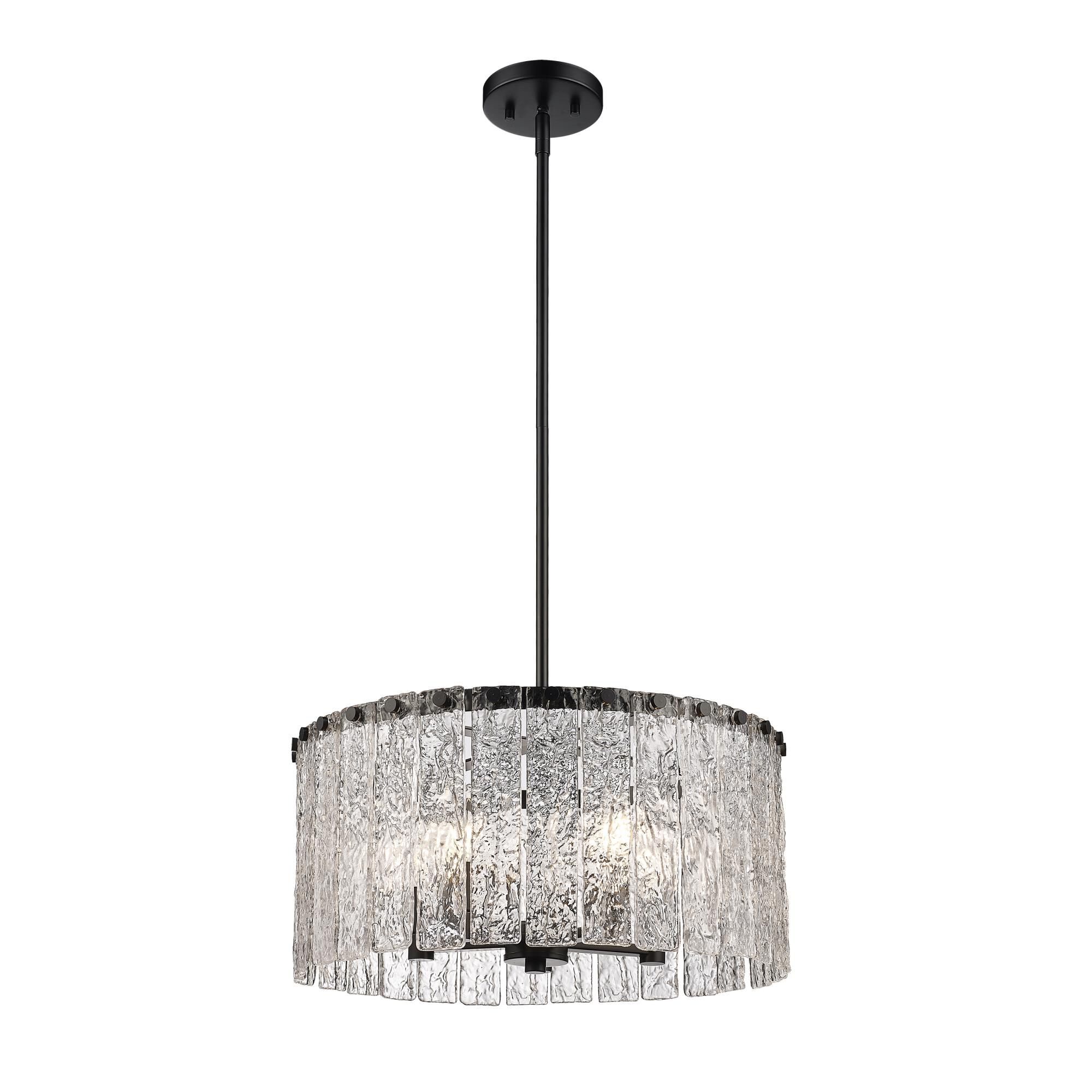 Shown in Matte Black finish and Clear glass