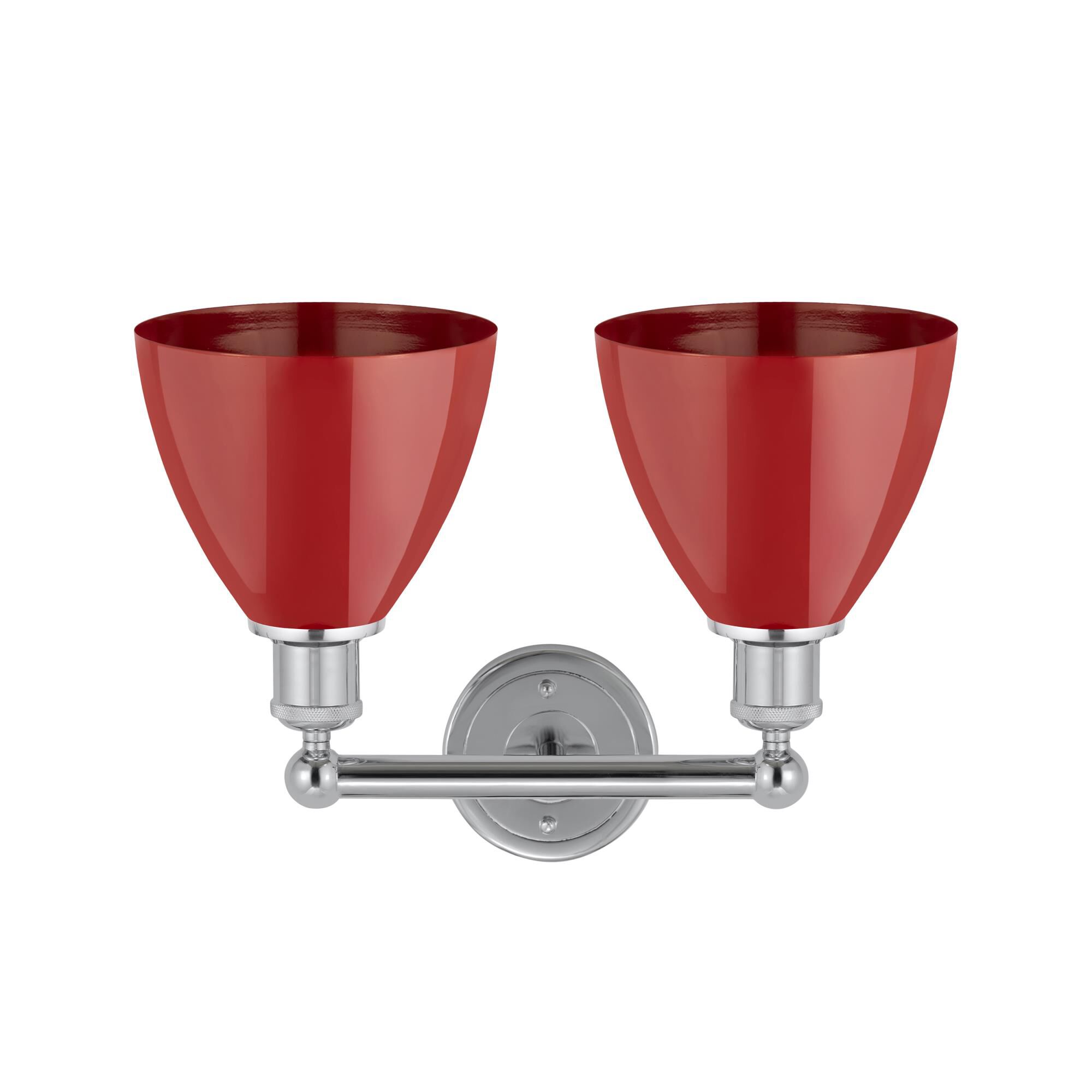 Shown in Polished Chrome finish and Red shade