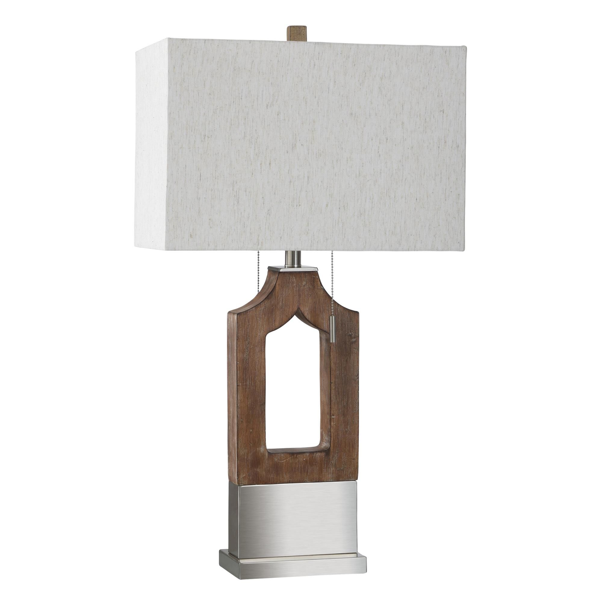 Shown in Brown finish and Beige shade