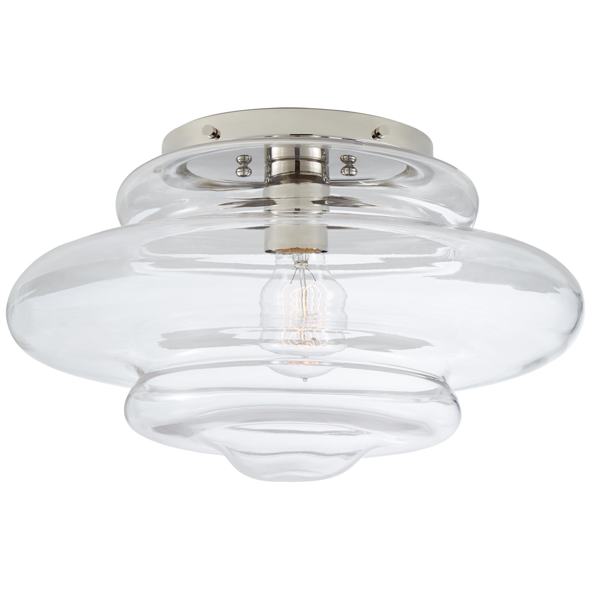 Shown in Polished Nickel finish and Clear glass