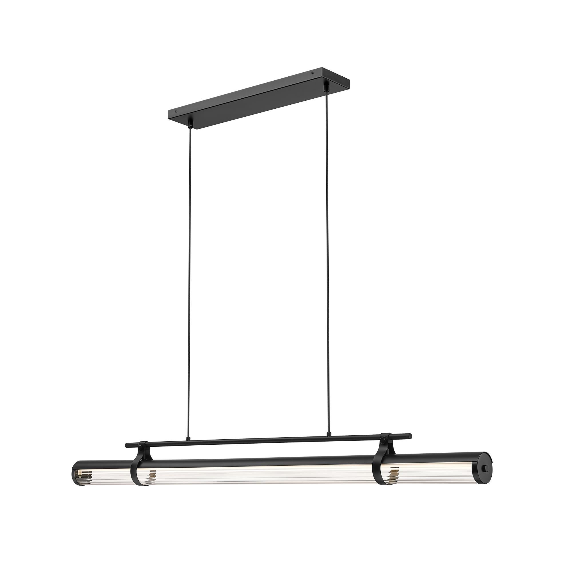 Shown in Matte Black finish and Clear glass