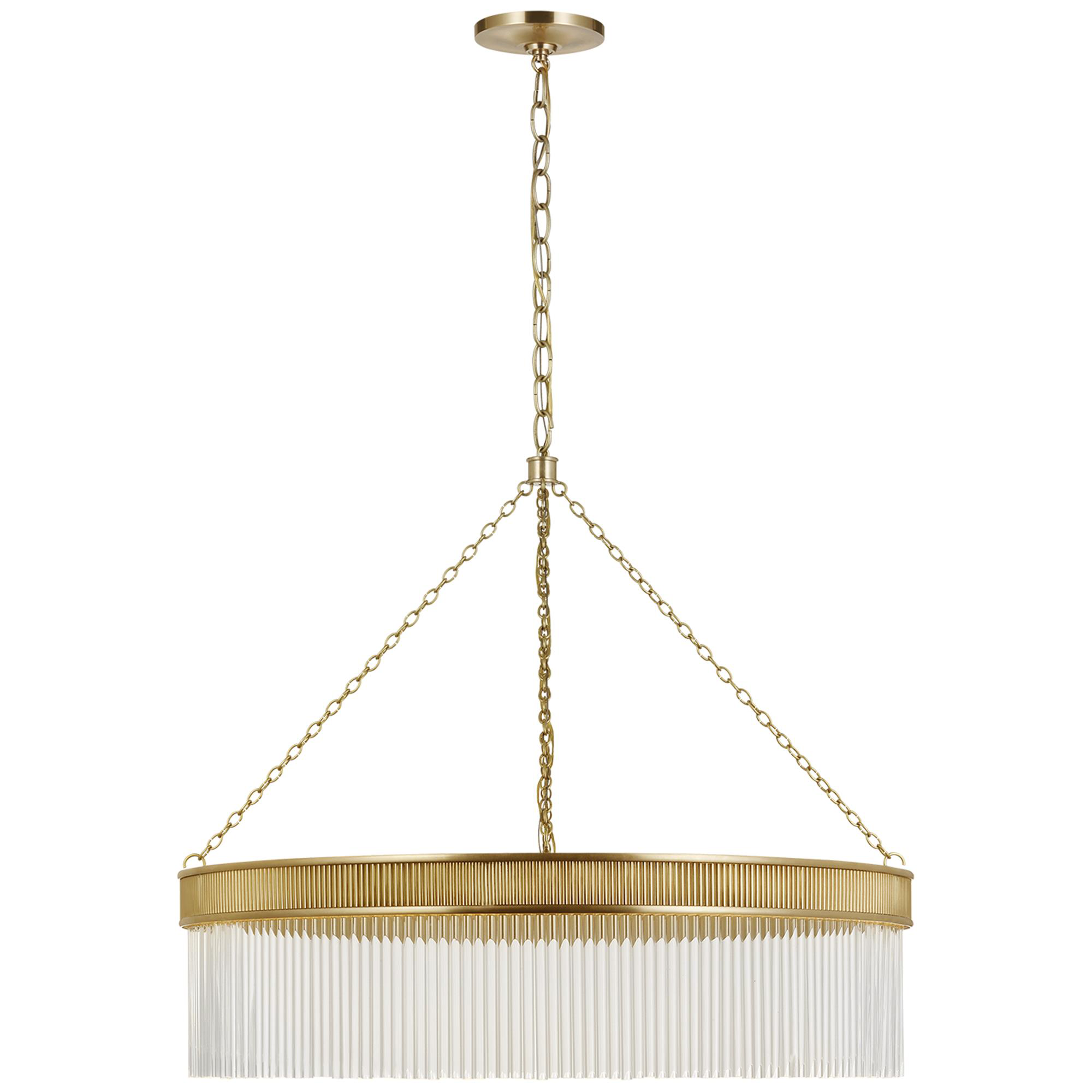 Shown in Soft Brass finish and Crystal Rods shade