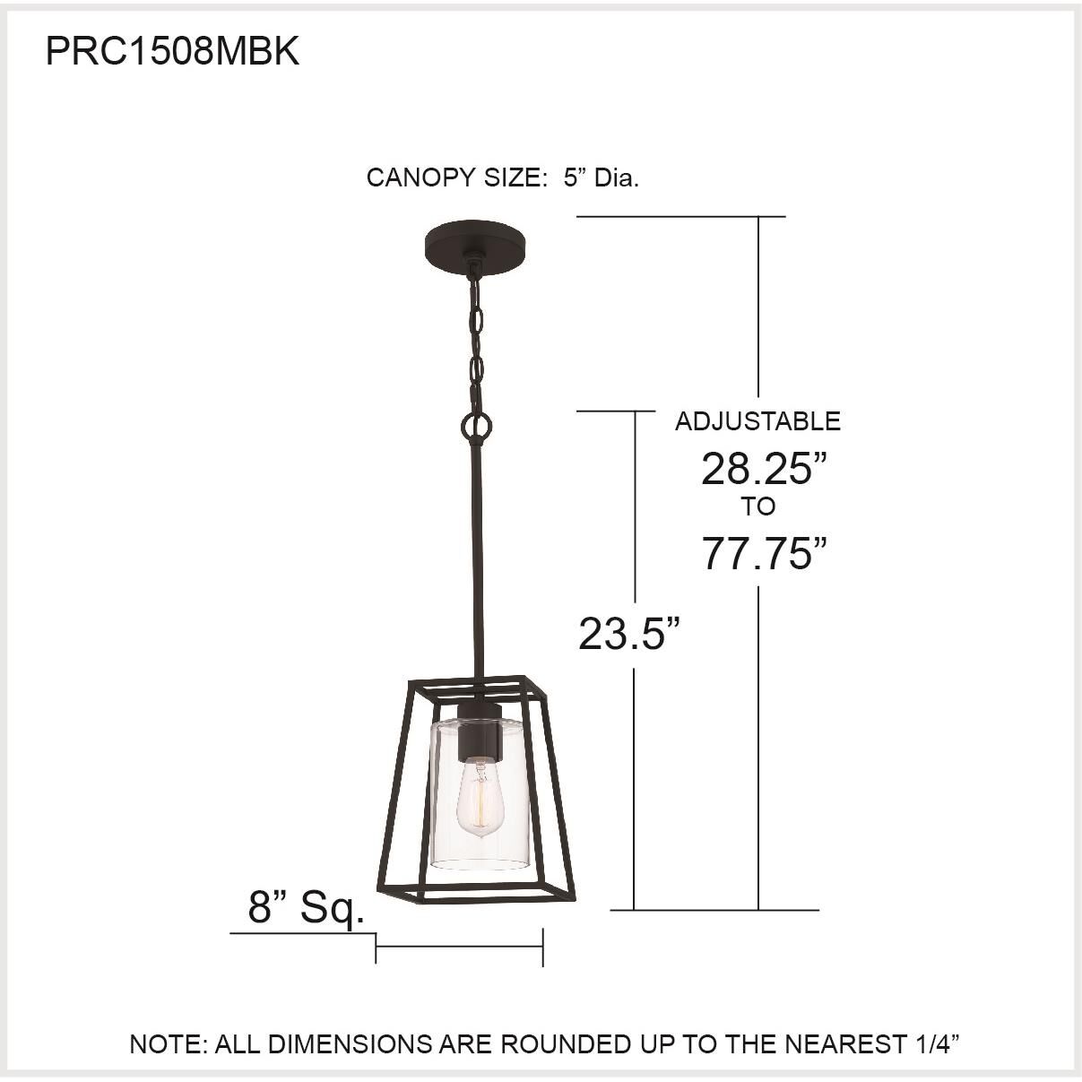 Quoizel Prescott 8 Inch Mini Pendant