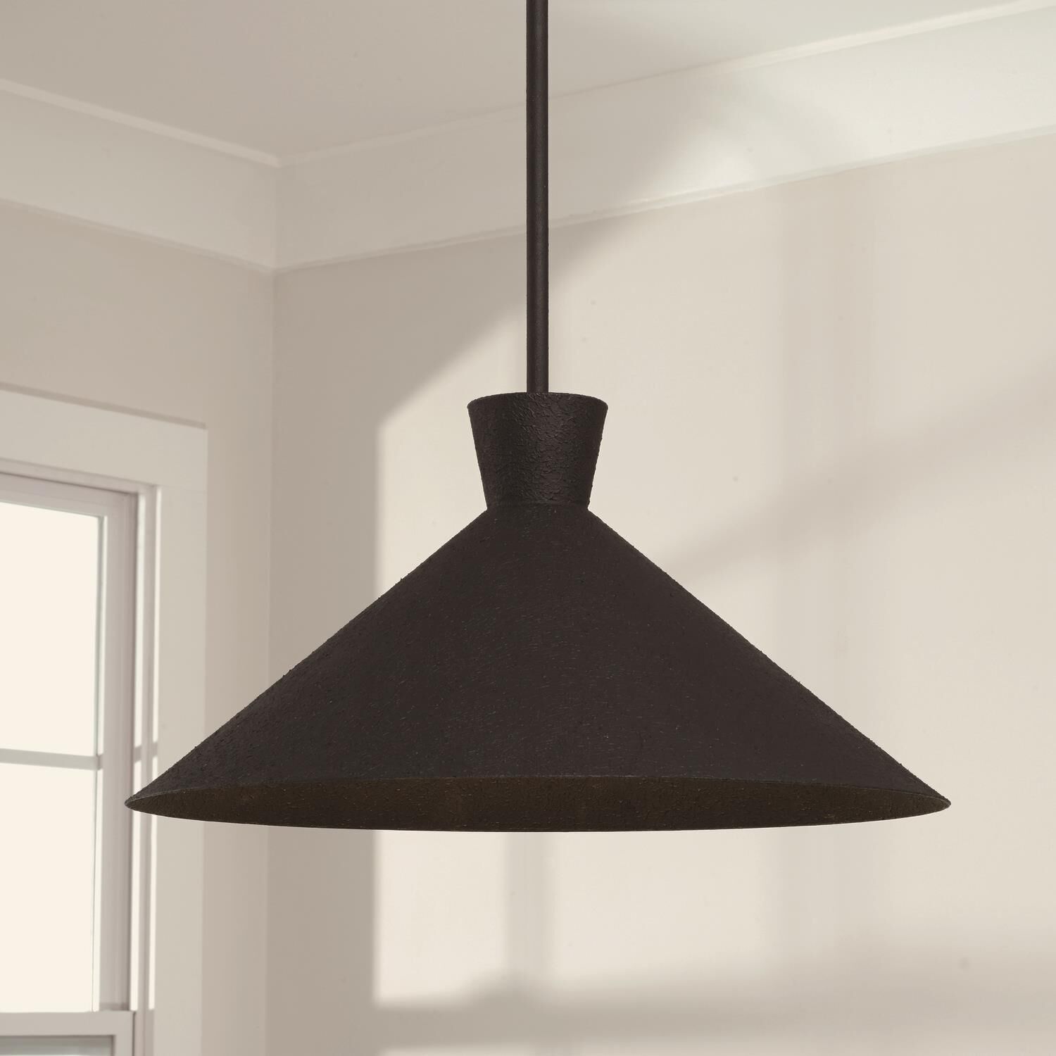Shown in Textured Black finish and Textured Black  Interior shade