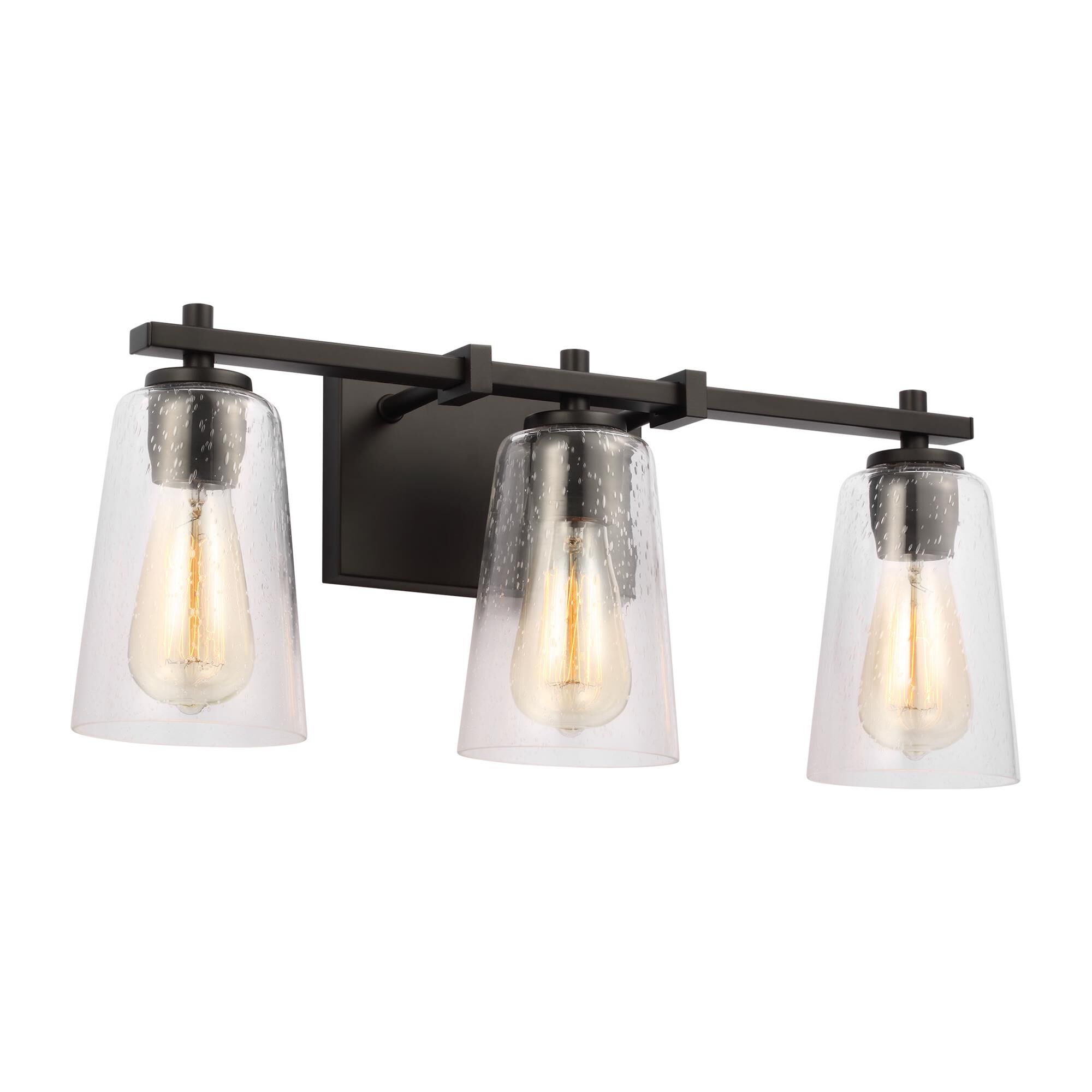 Shown in Midnight Black finish and Clear Seeded glass