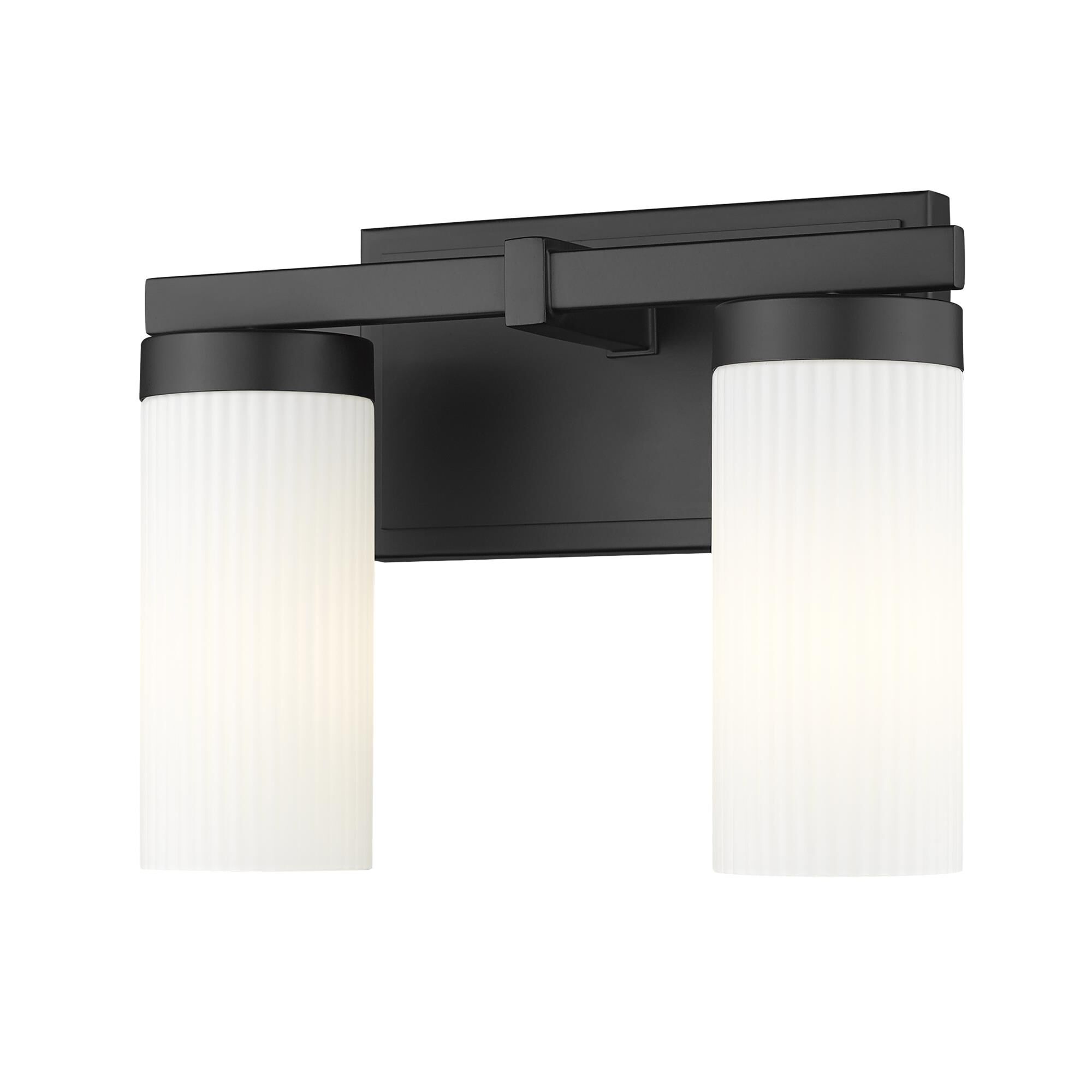 Shown in Matte Black finish and White glass and White shade