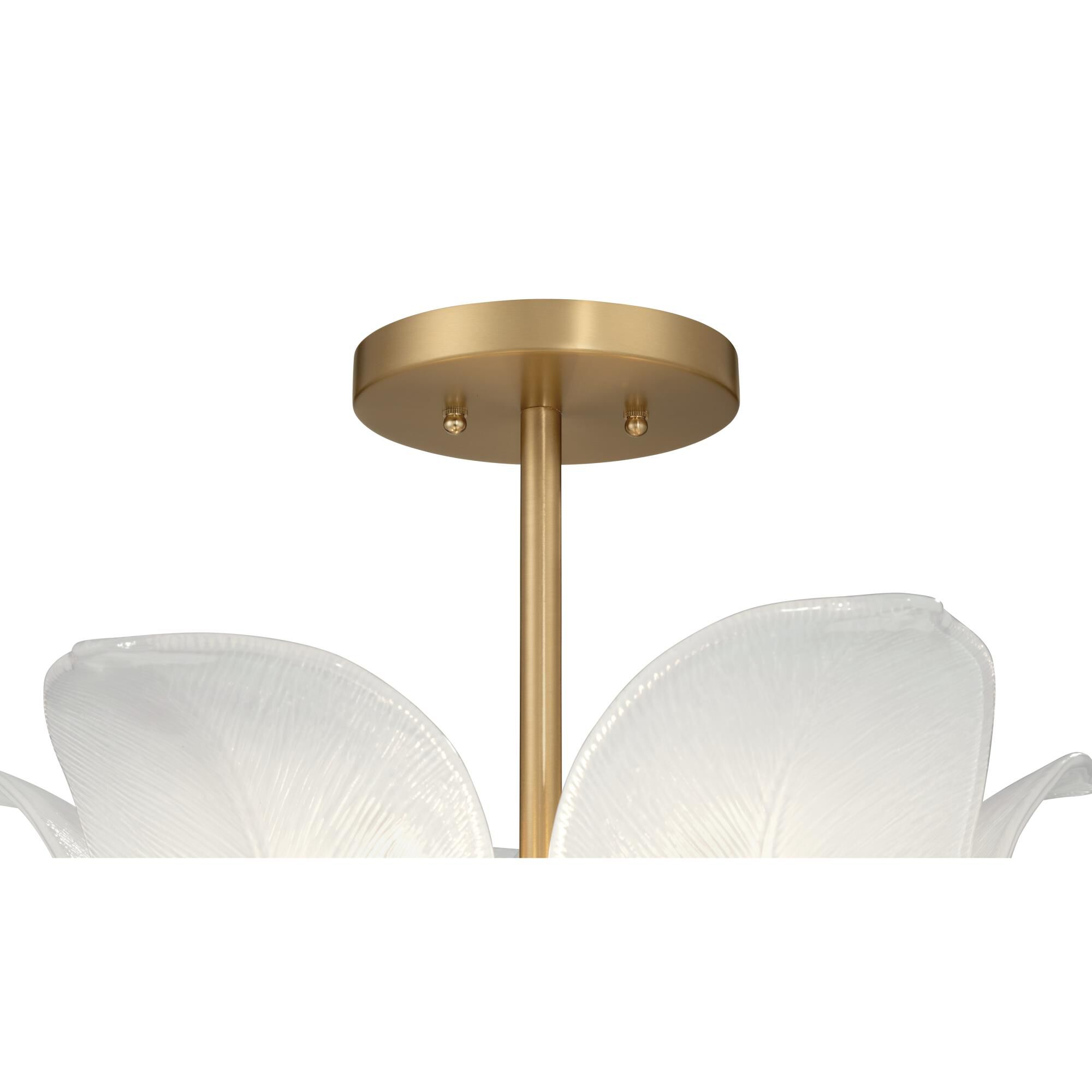 Shown in Legacy Brass finish and White glass