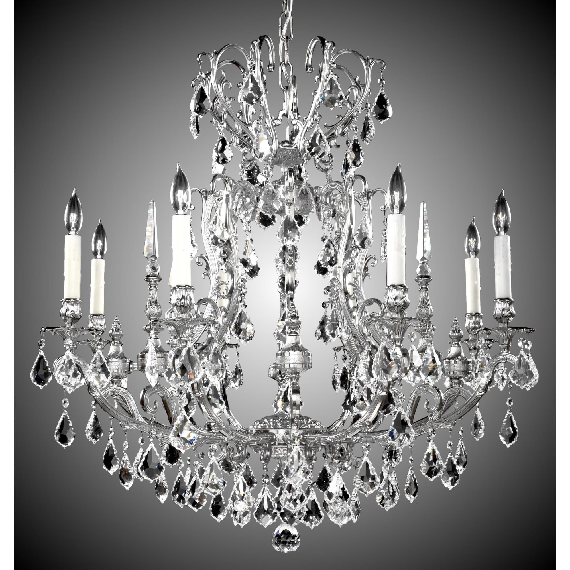 Parisian 8 Light Chandelier by American Brass and Crystal