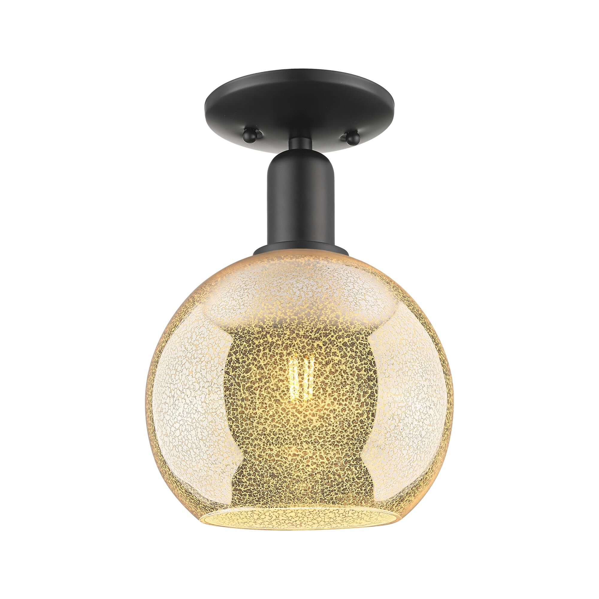 Shown in Matte Black finish and Mercury glass