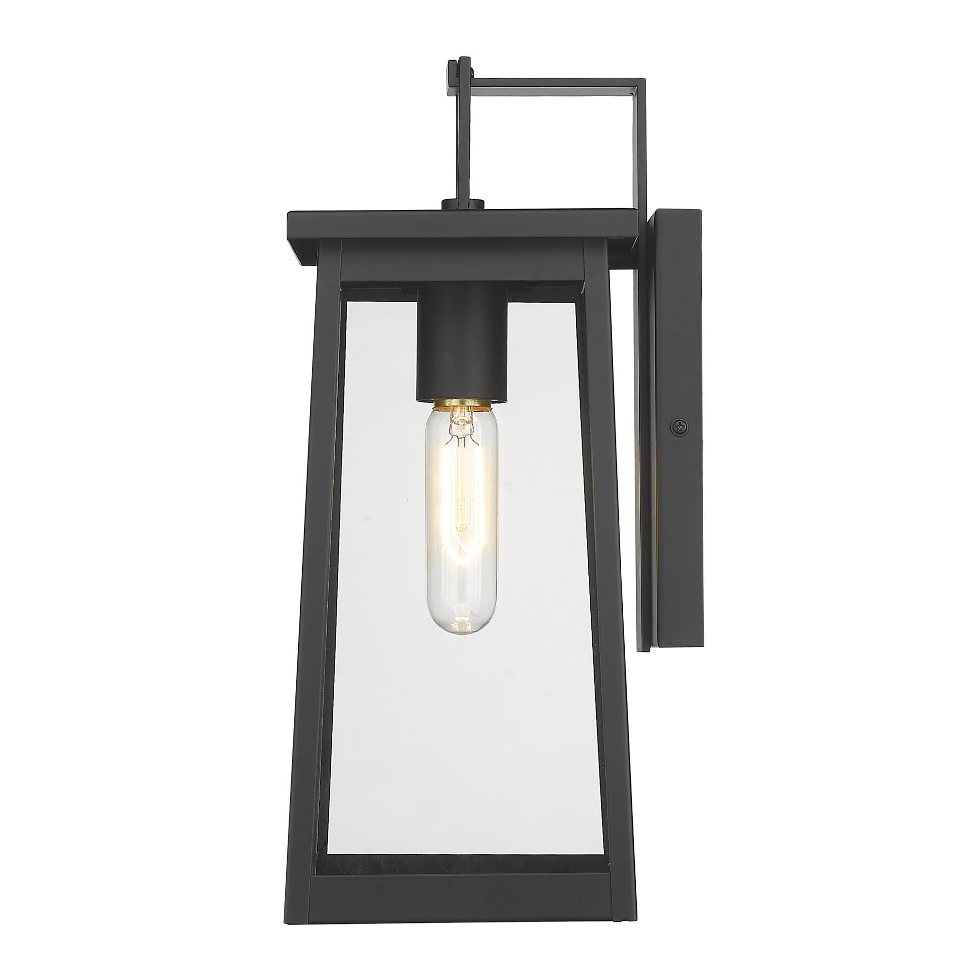 Shown in Matte Black finish and Clear glass and Clear Glass Panels shade
