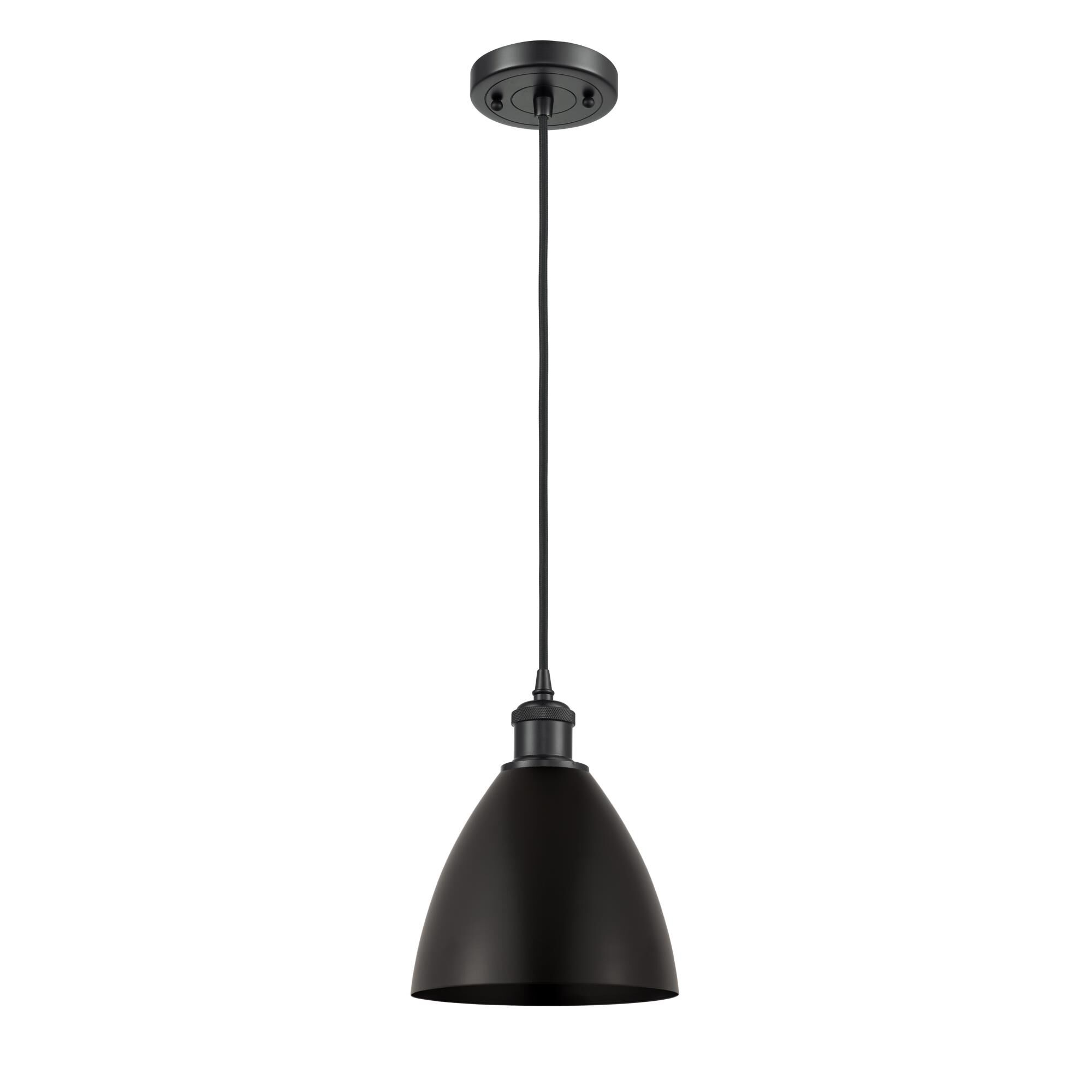 Shown in Matte Black finish and Matte Black Ballston Dome shade