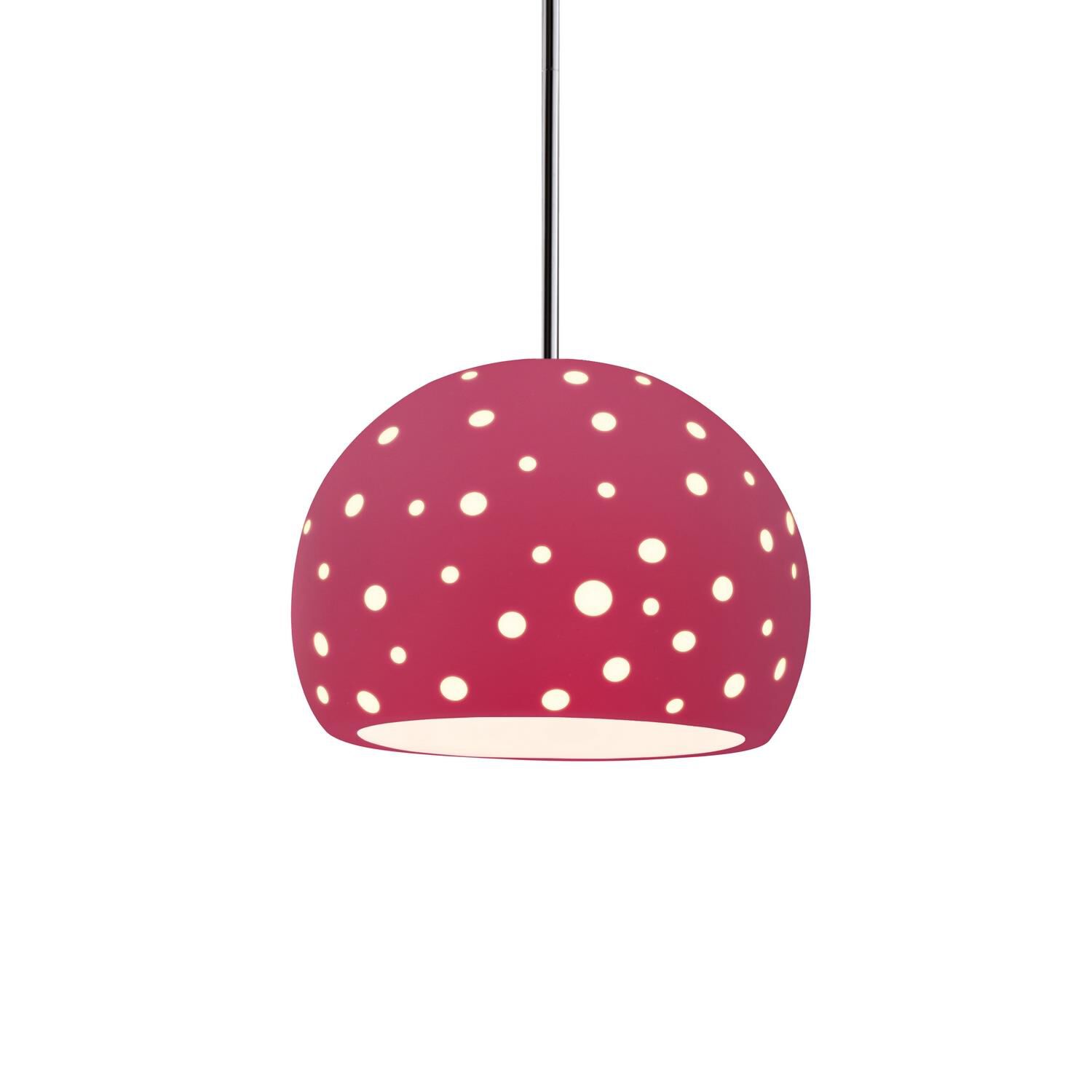 Shown in Polished Chrome finish and Cerise shade