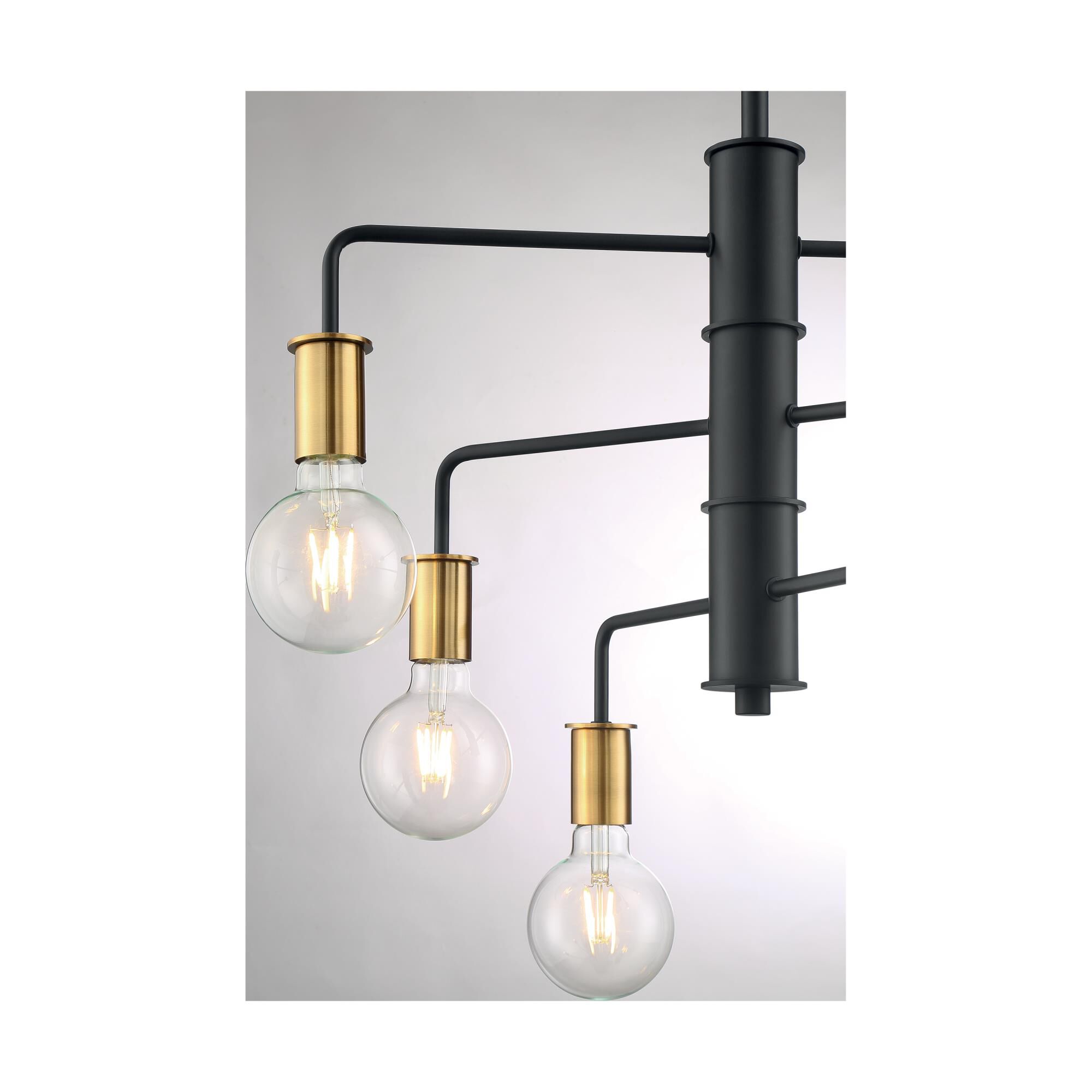 Shown in Black - Brushed Brass finish