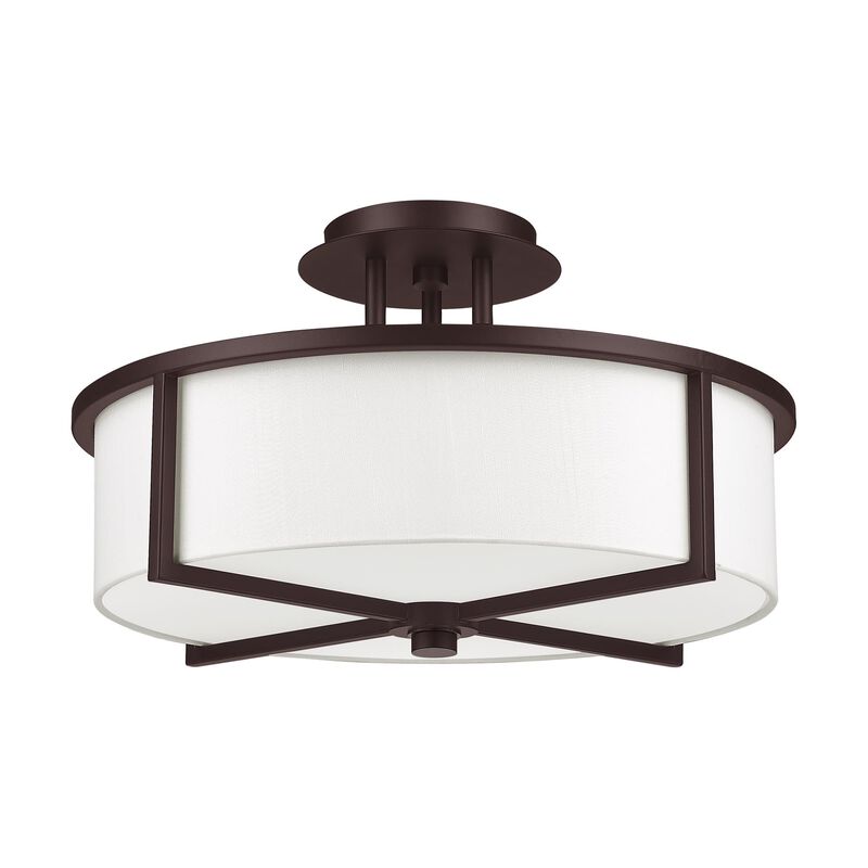 Wesley 16 Inch 3 Light Semi Flush Mount by Livex Lighting