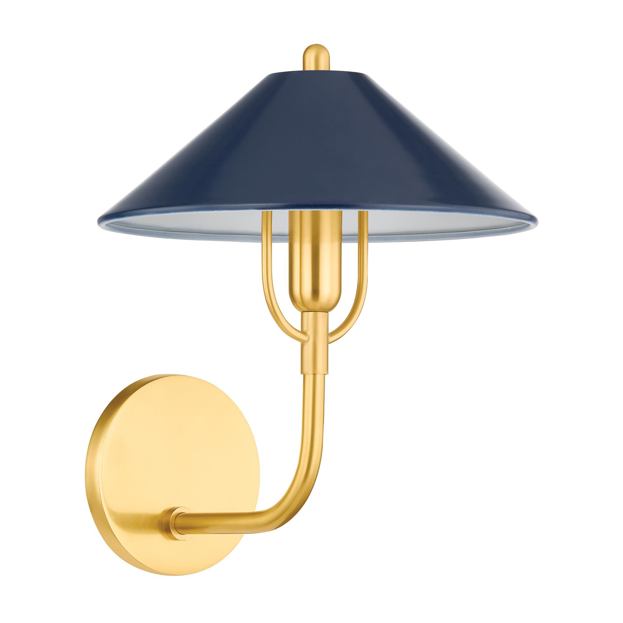 Shown in Aged Brass/Soft Navy finish