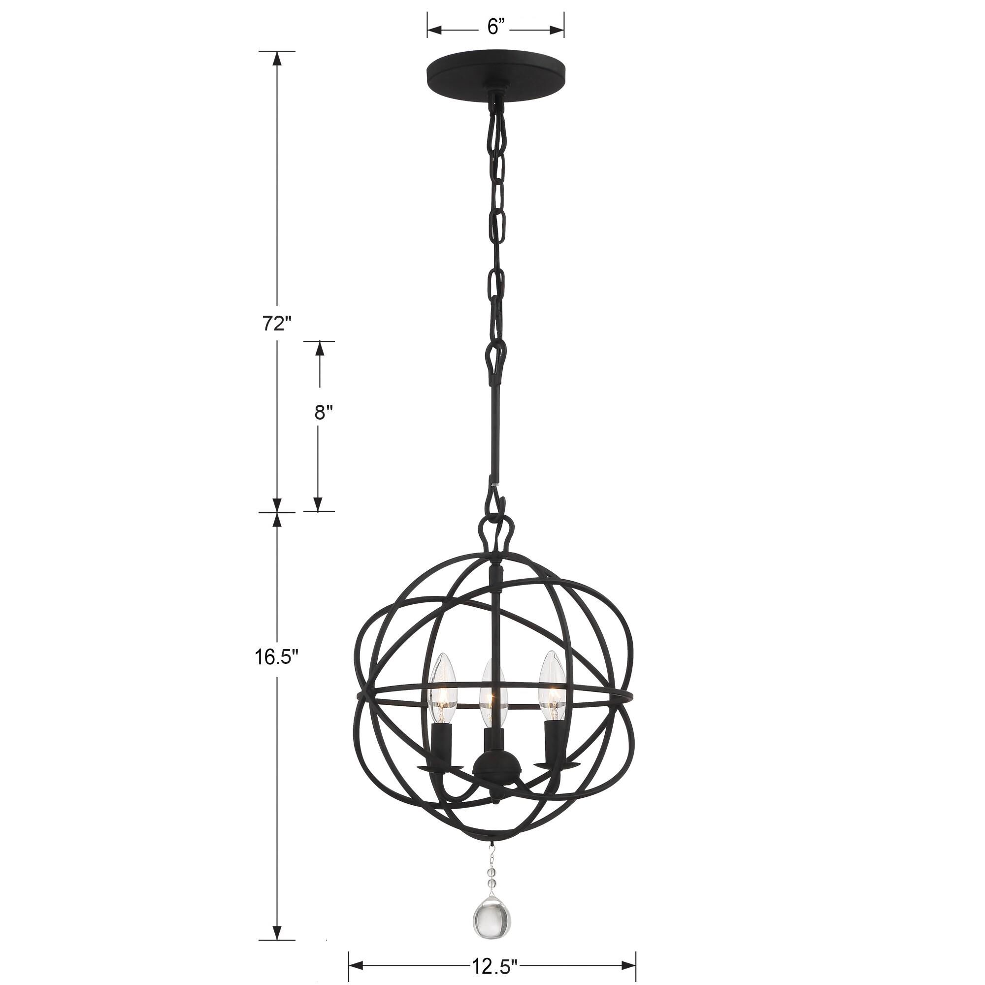 Shown in Black finish and Clear Glass Drops crystal