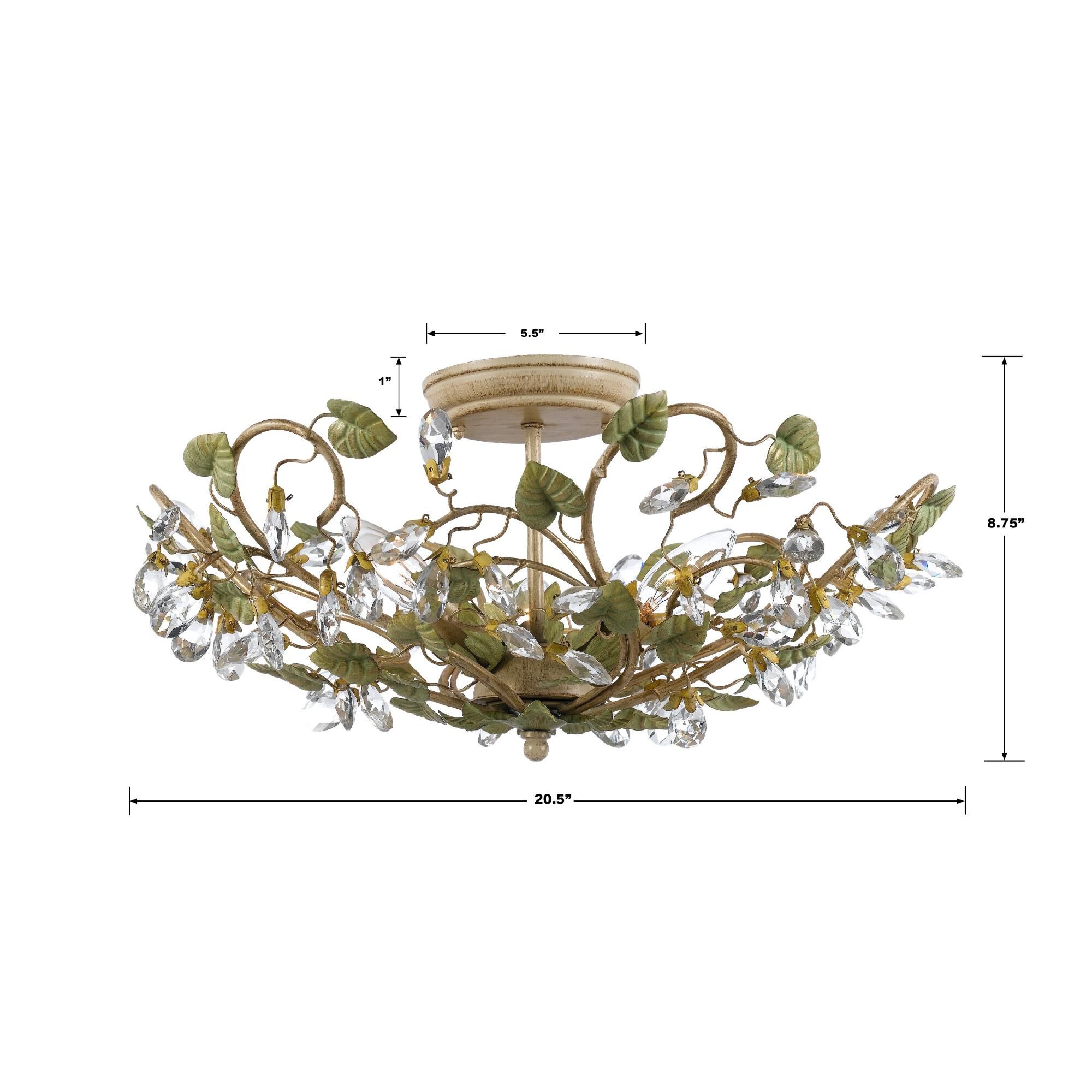 Shown in Champagne Green Tea finish and Clear Hand Cut crystal