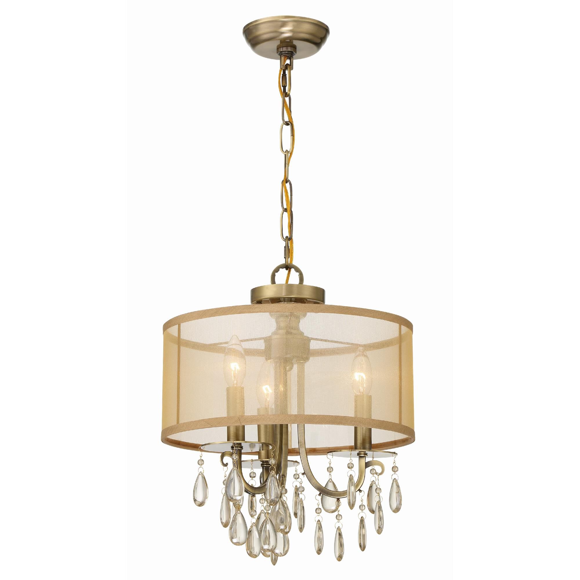 Hampton 14 Inch 3 Light Mini Chandelier by Crystorama