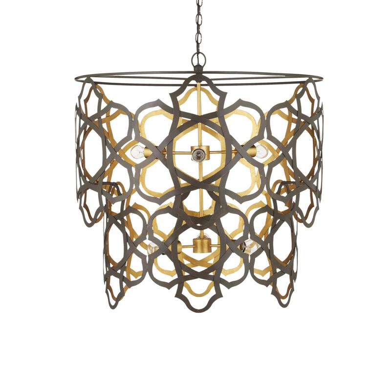 Mauresque 32 Inch 6 Light Chandelier by Currey and Company