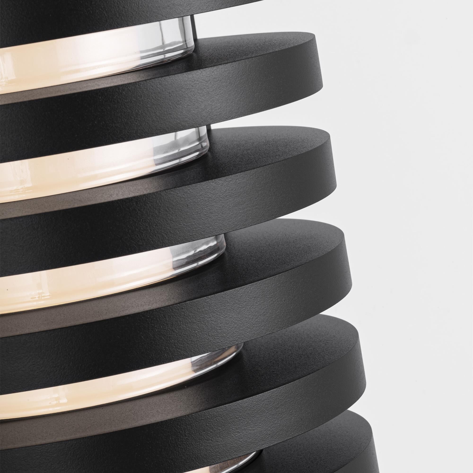 Shown in Outdoor Black finish and Crystal Diffuser glass