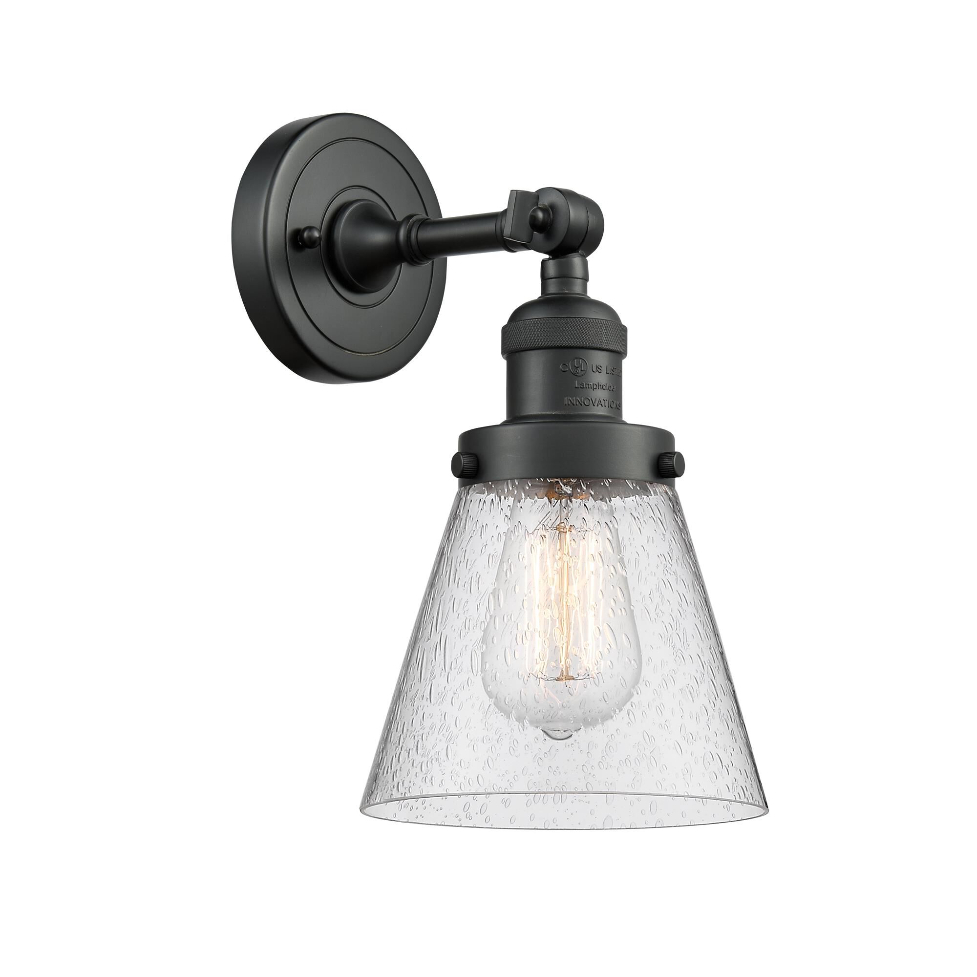 Shown in Matte Black finish and Seedy glass
