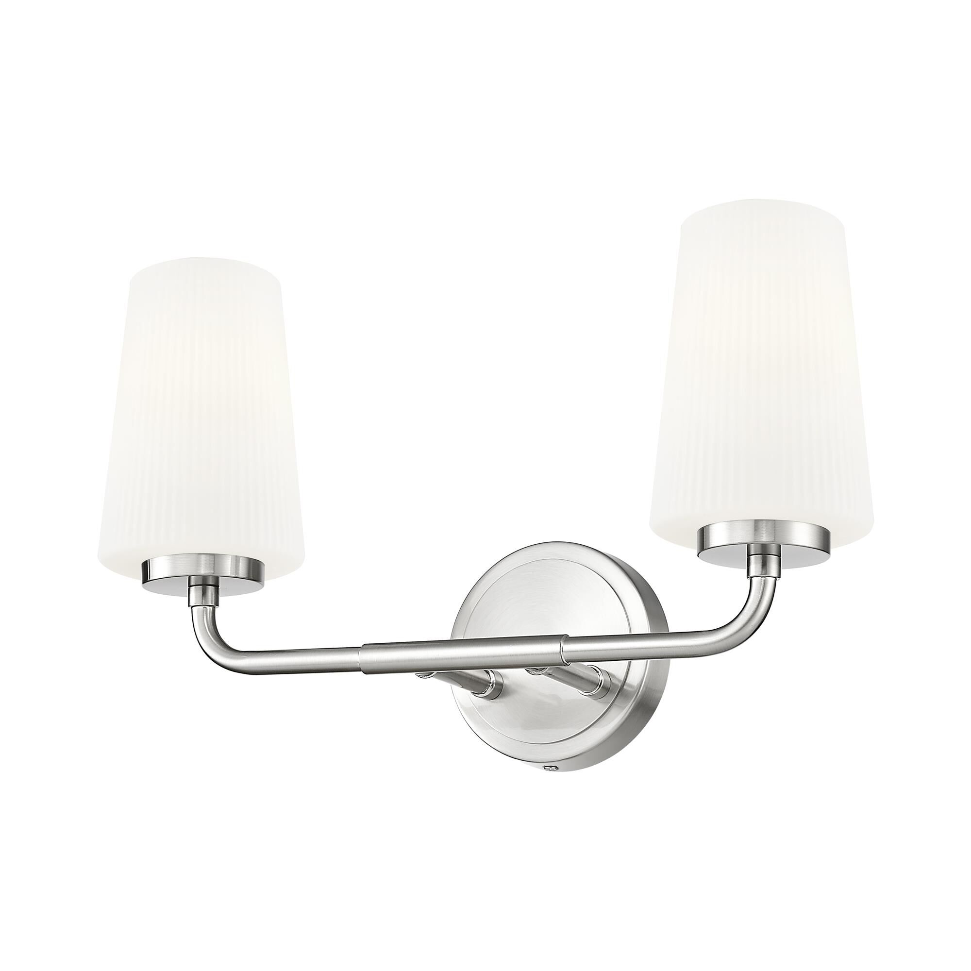 Shown in Brushed Nickel finish and Matte Opal glass and Matte Opal shade