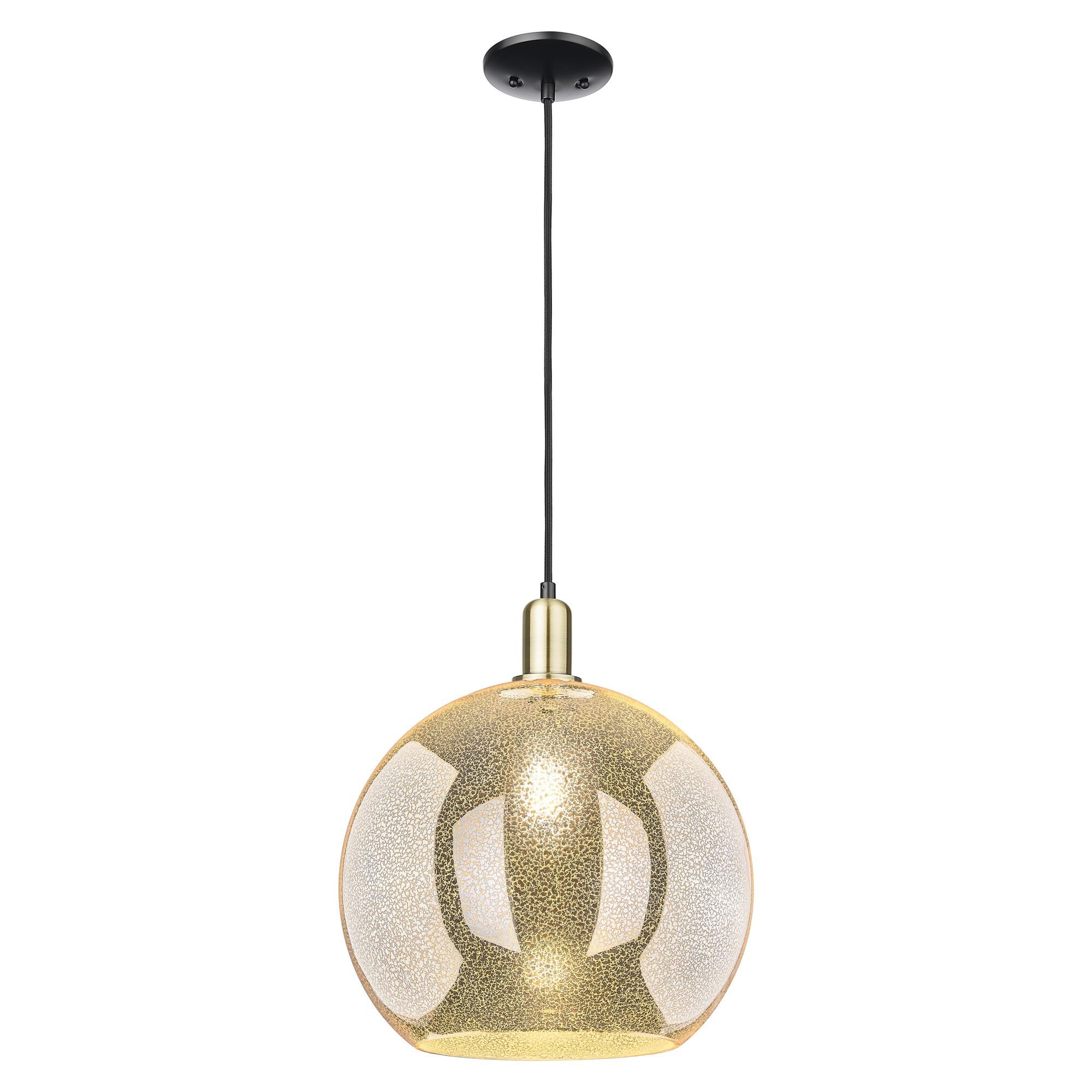 Shown in Black Antique Brass finish and Mercury glass