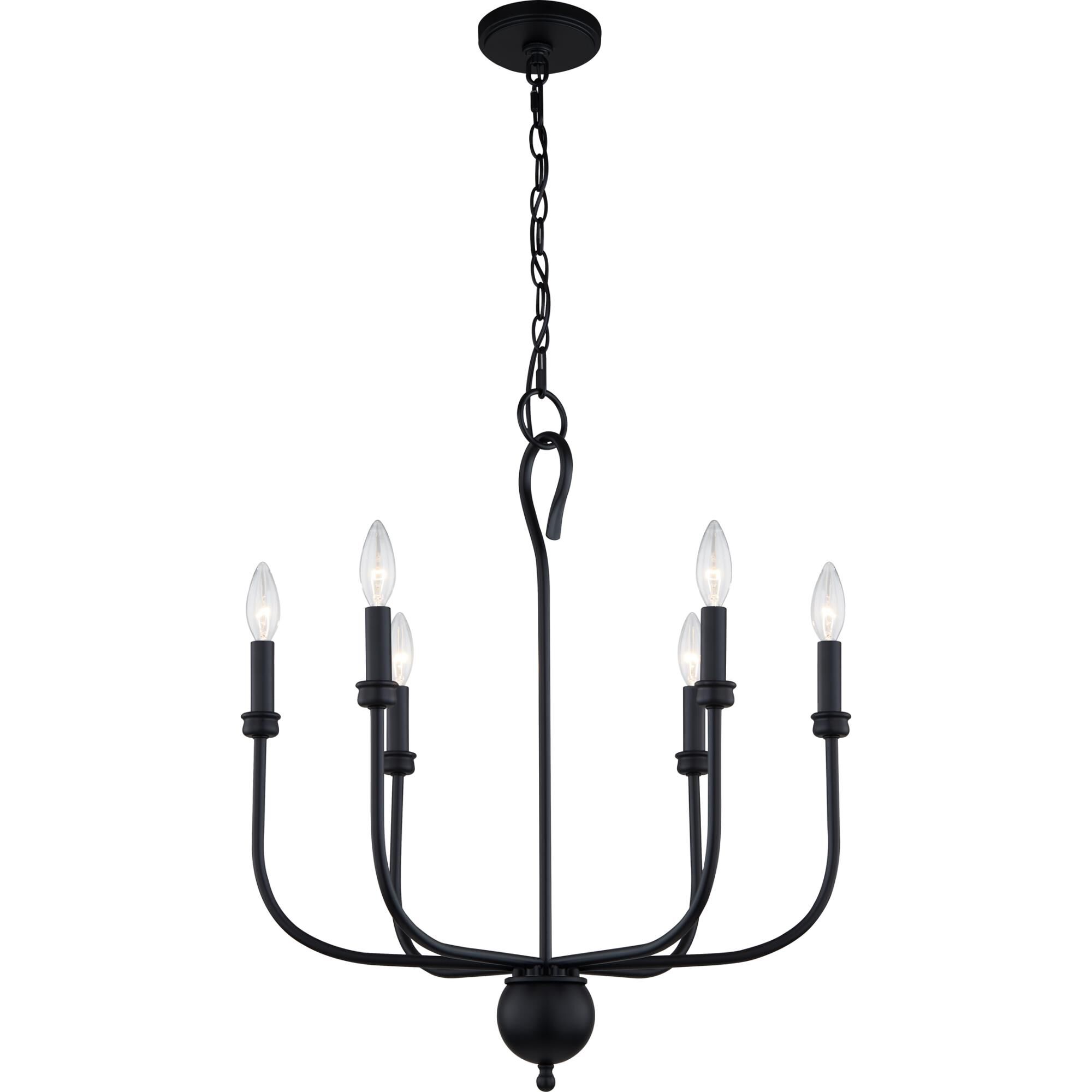 Blanche 22 Inch 6 Light Mini Chandelier by Quoizel