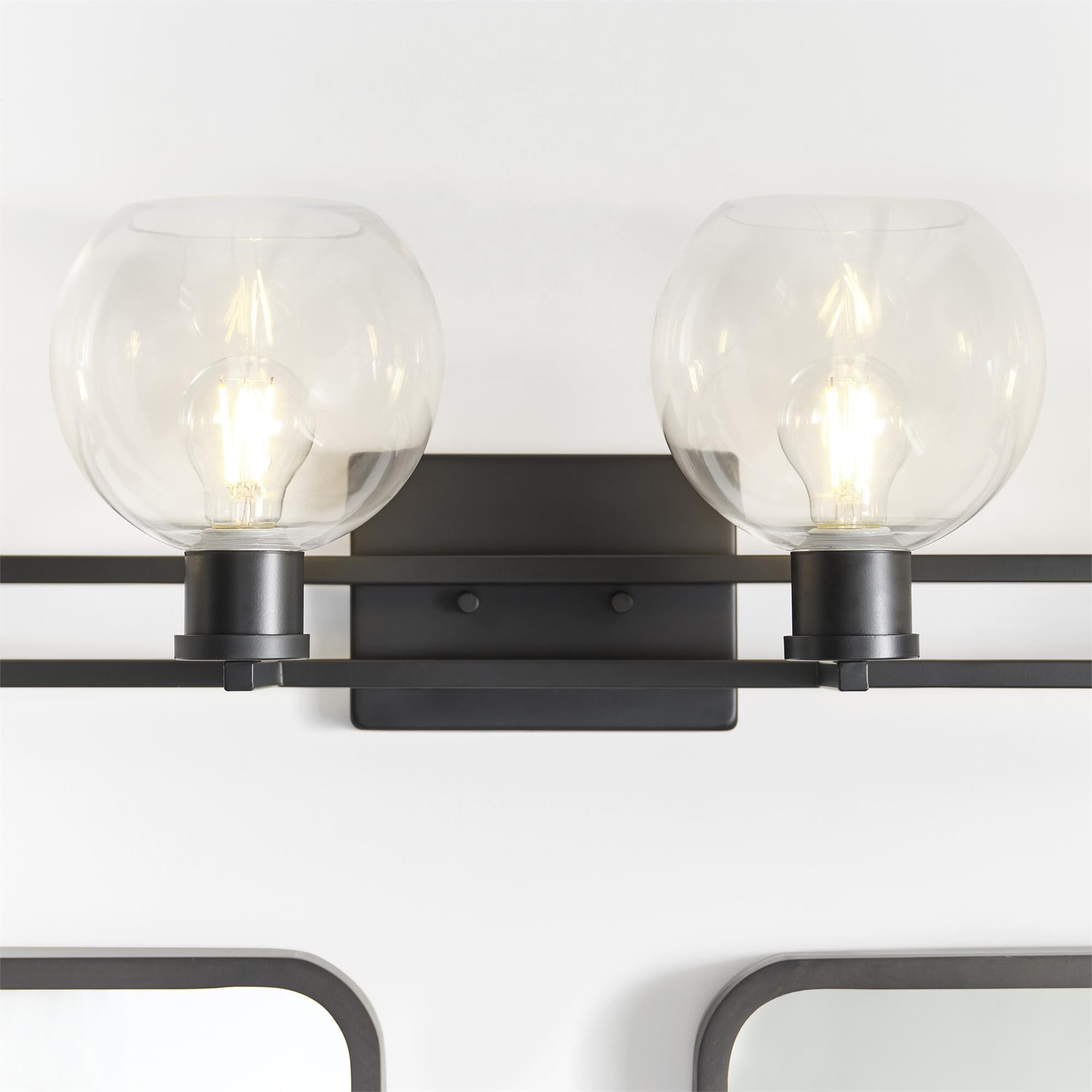 Shown in Midnight Black finish and Clear glass