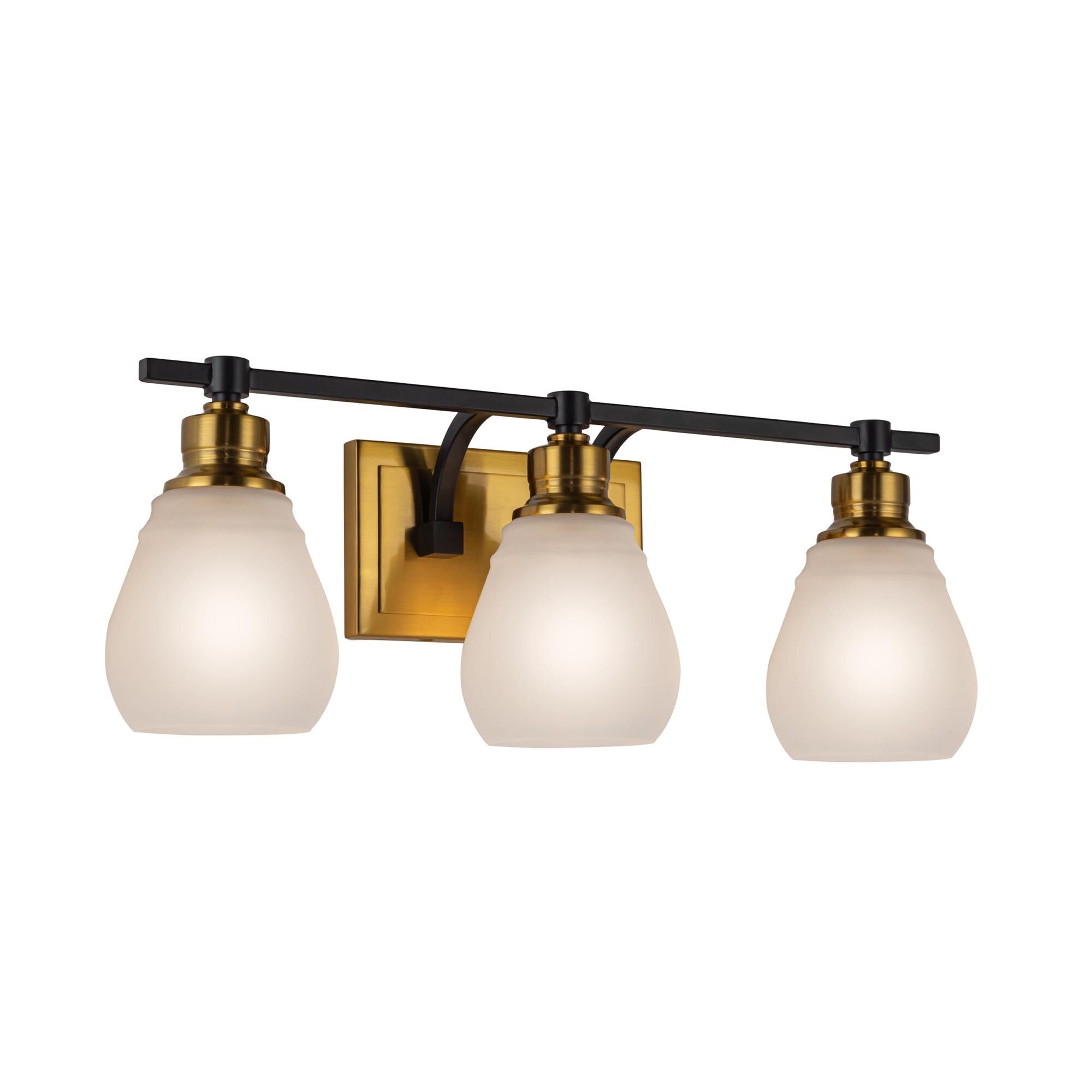 Shown in Brass & Black finish and Glass shade