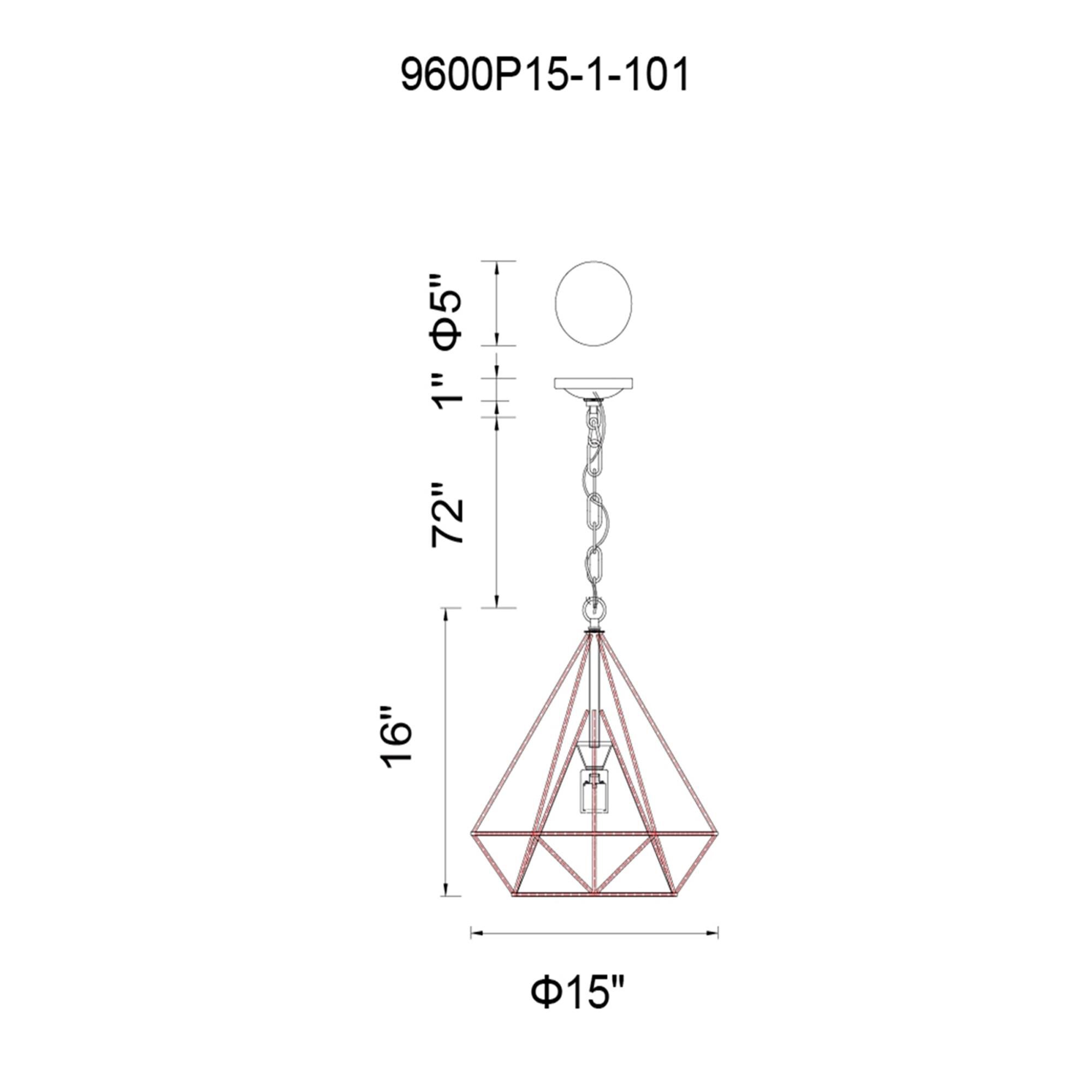 CWI Lighting Diamond 15 Inch Large Pendant