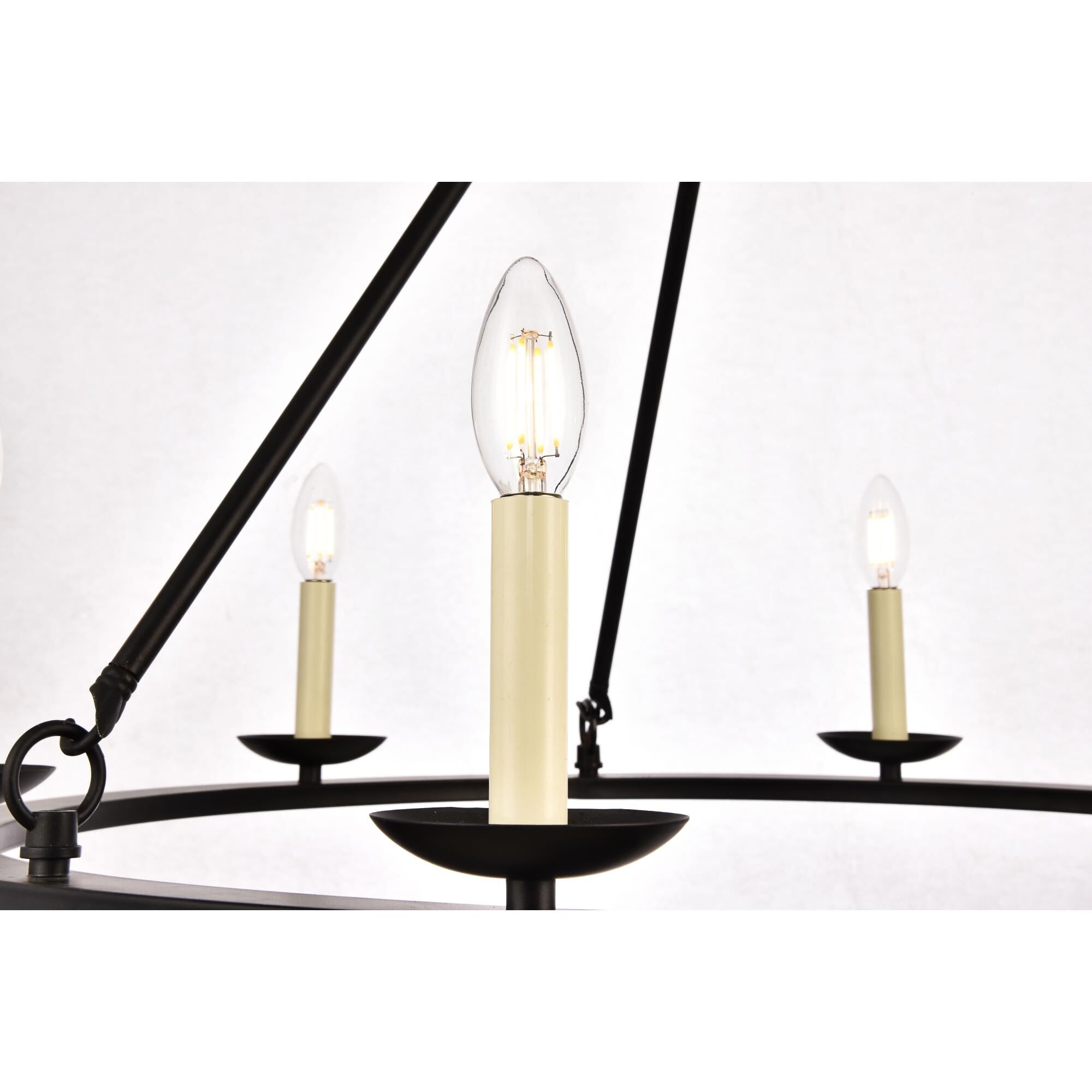 Maine 32 Inch 6 Light Chandelier by Elegant Lighting
