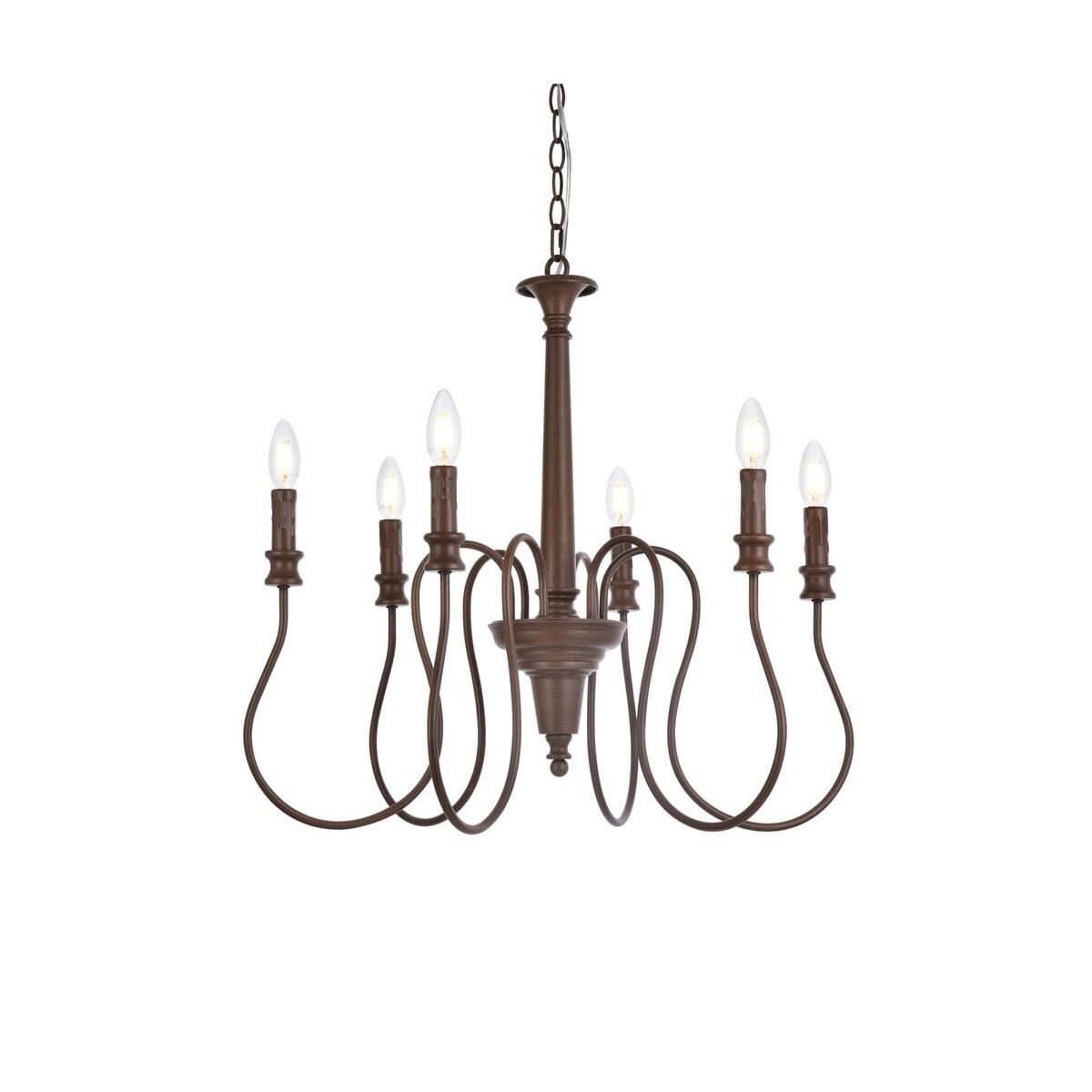 Flynx 26 Inch 6 Light Chandelier by Elegant Lighting