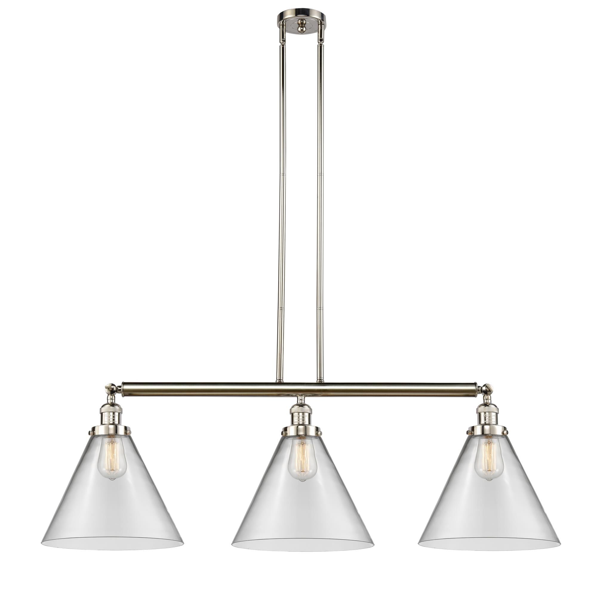 Bruno Marashlian X-Large Cone 44 Inch 3 Light Linear Suspension Light by Innovations Lighting