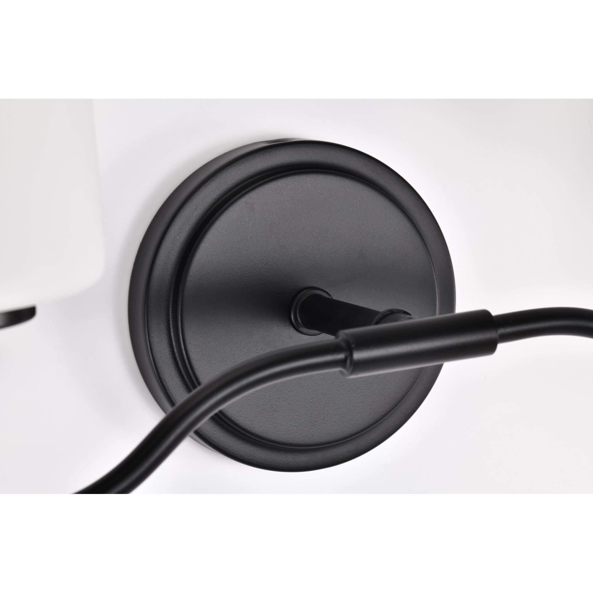 Shown in Matte Black finish and White Opal glass