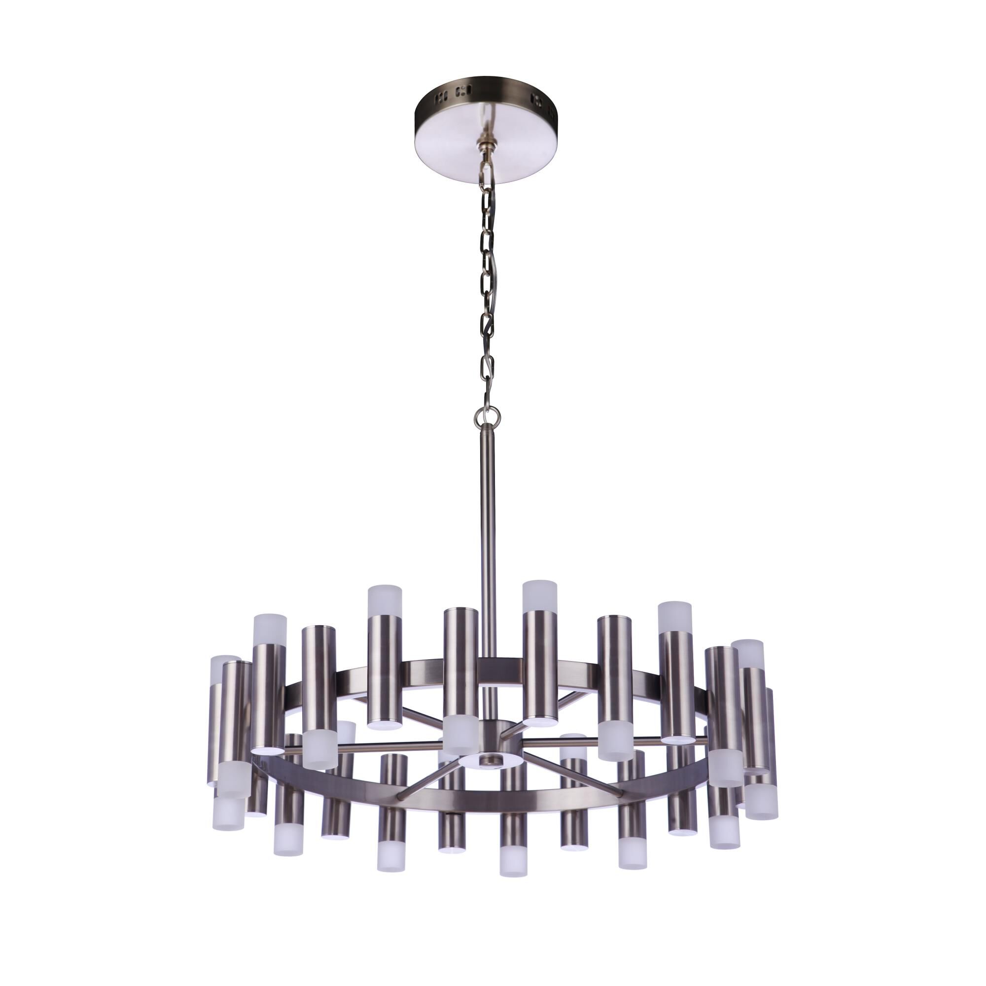 Shown in Brushed Polished Nickel finish and Frosted glass