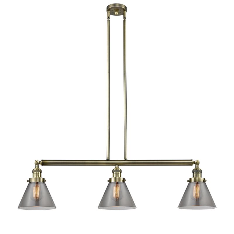 Bruno Marashlian Large Cone 36 Inch 3 Light Linear Suspension Light by Innovations Lighting