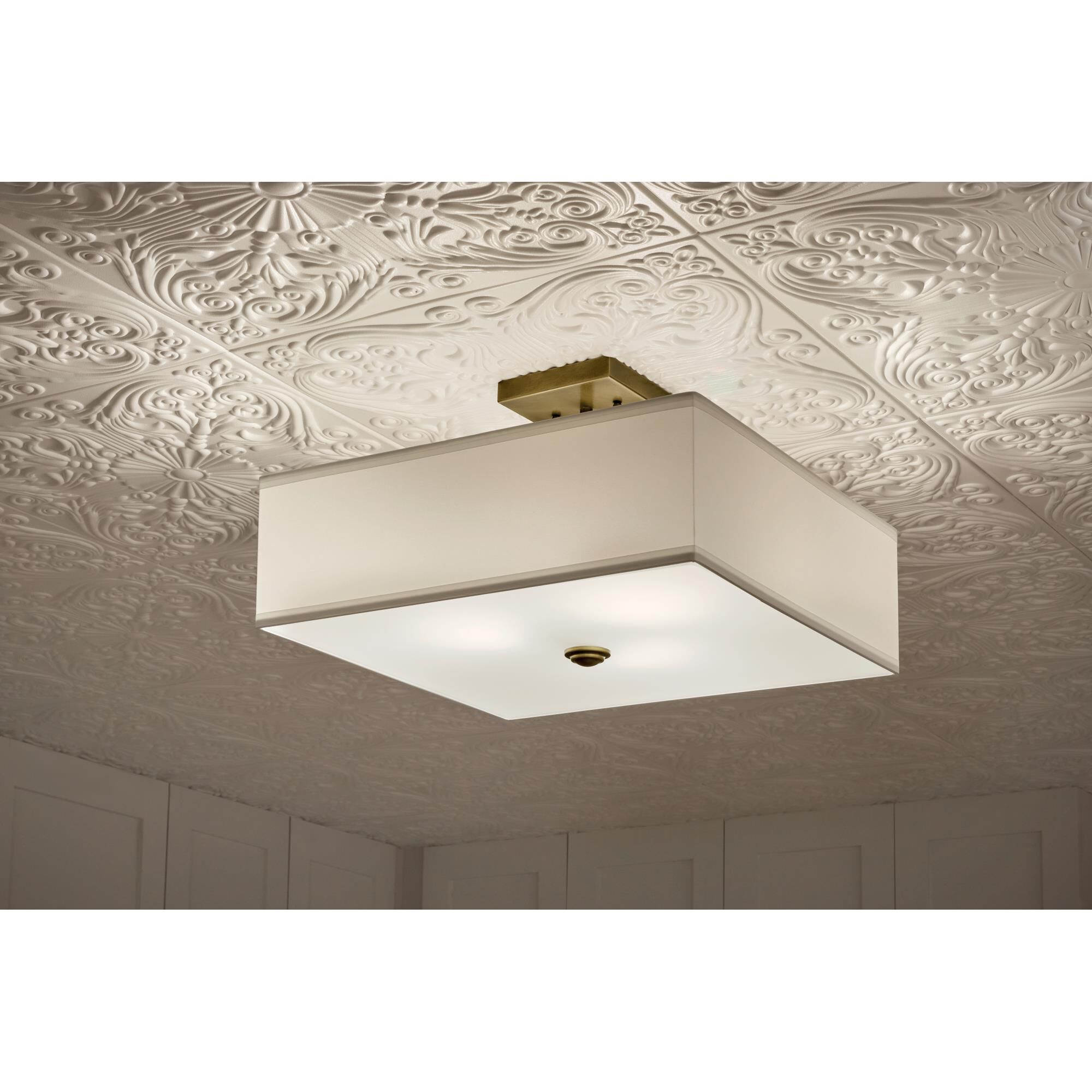 Shown in Natural Brass finish and Clear Satin Etched glass
