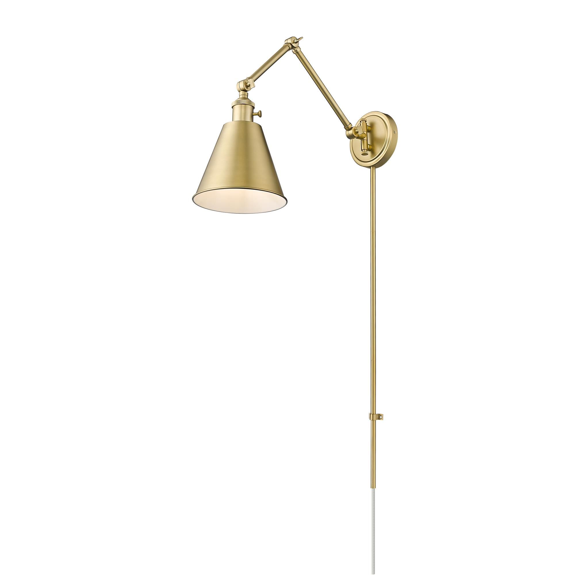 Shown in Modern Gold finish and Clear glass and Clear shade