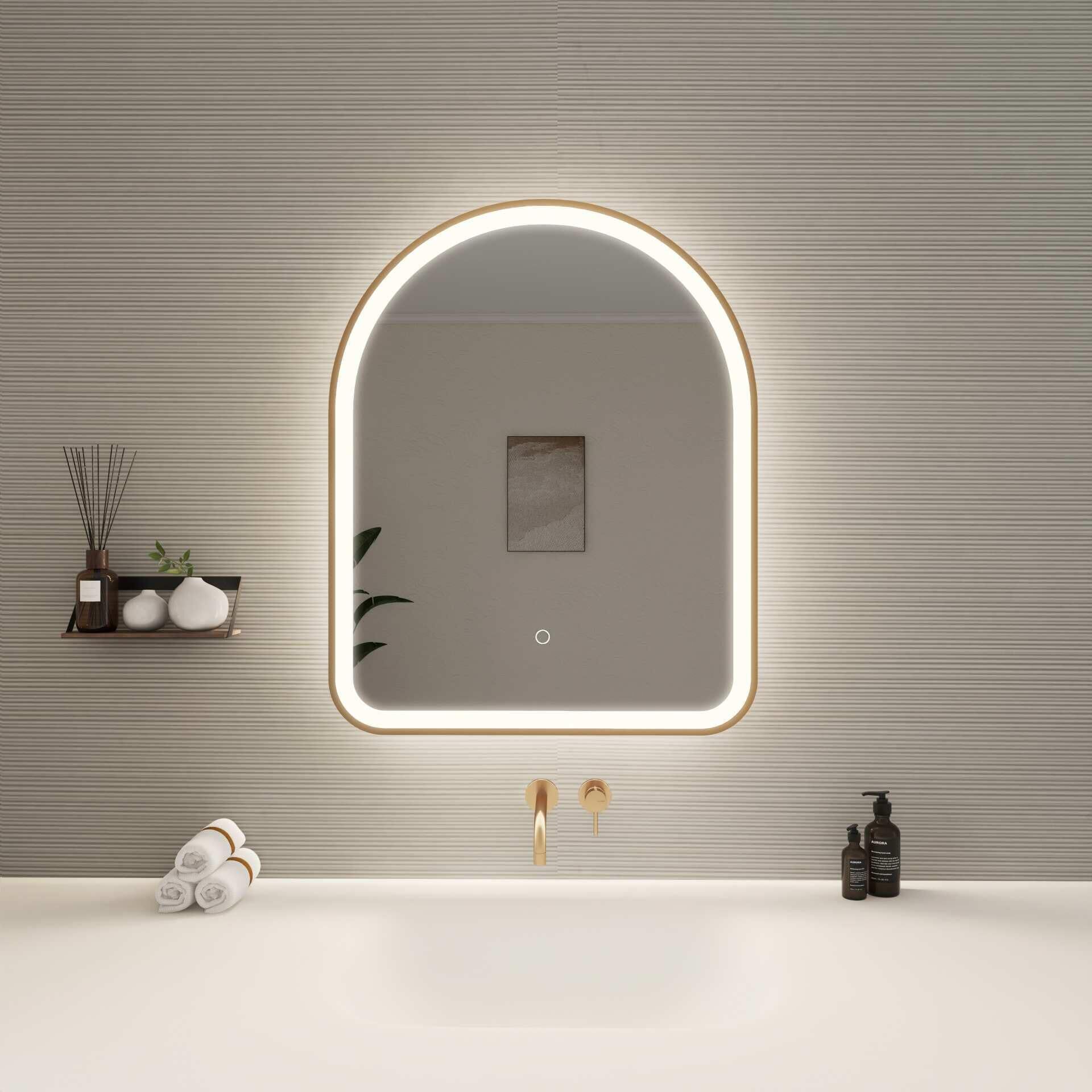 Harmoni 30 Inch Arched LED Lighted Mirror by Elegant Decor