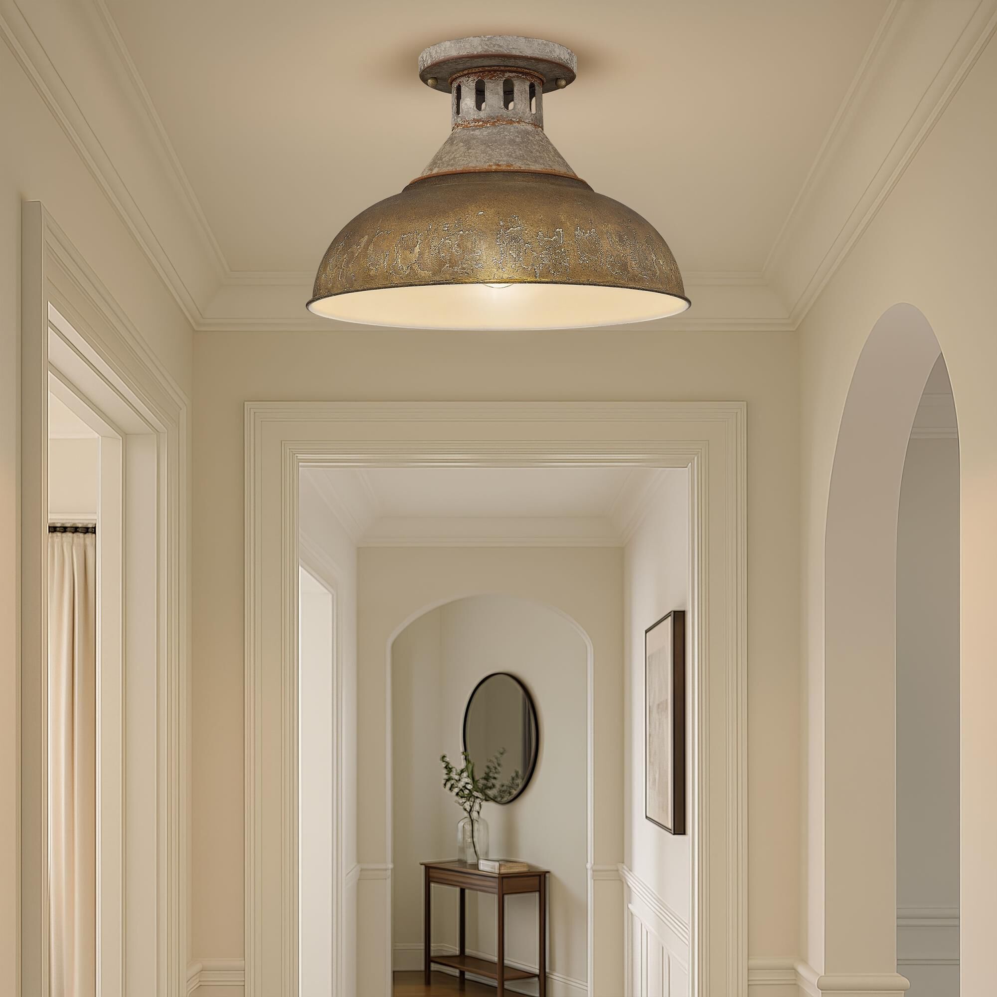 Kinsley 14 Inch 1 Light Semi Flush Mount by Golden Lighting