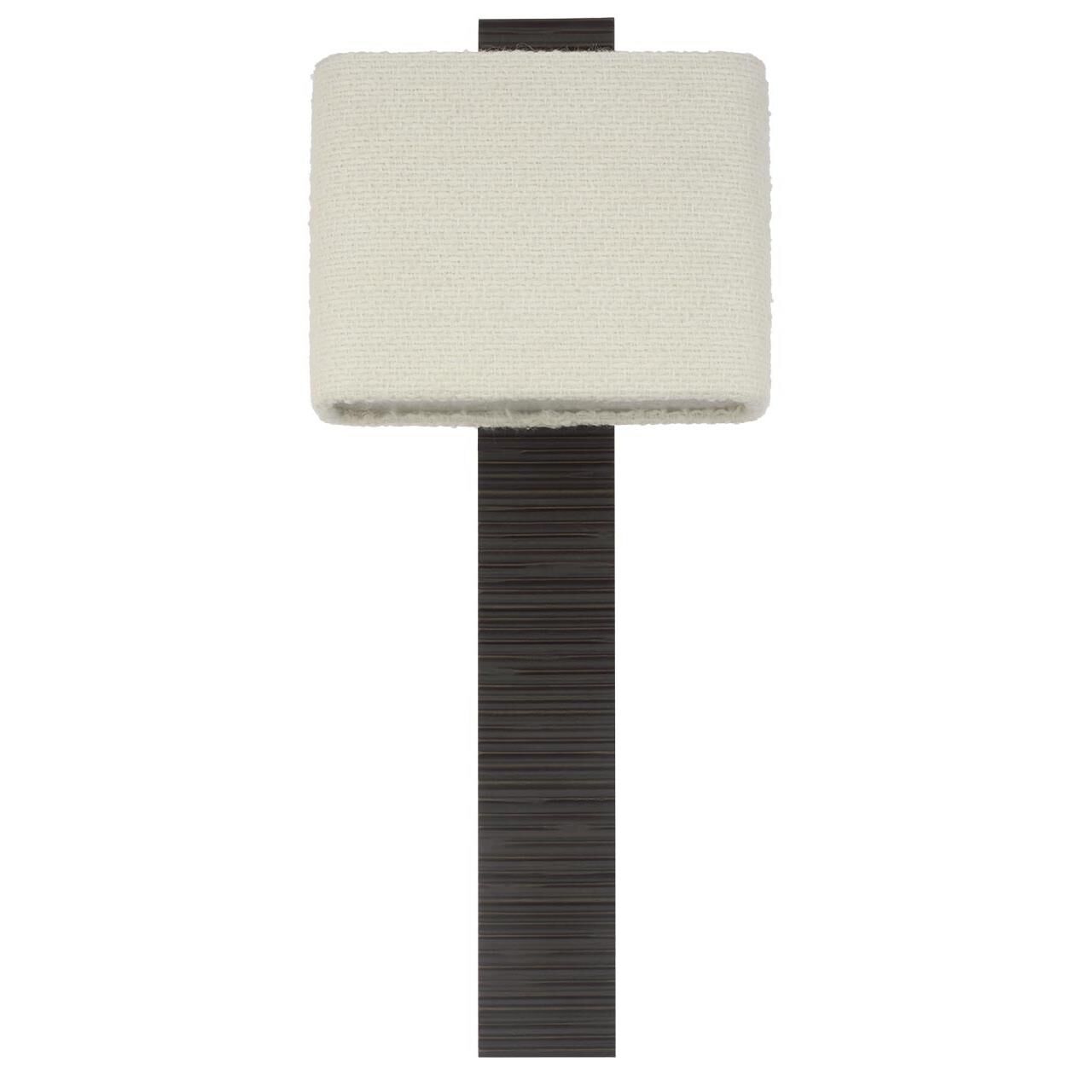 Shown in Ridged Carbon finish and Boucle Rectangle shade